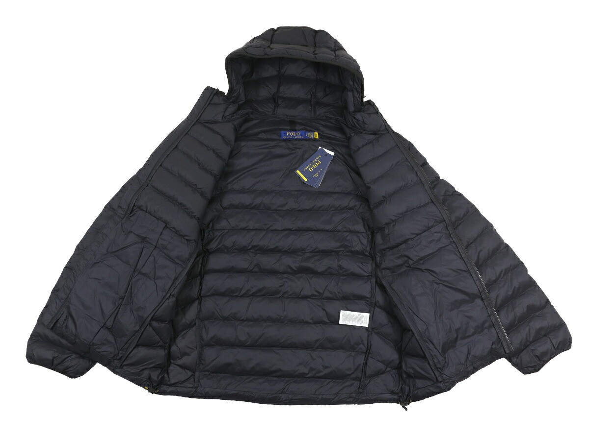 Polo Ralph Lauren Men’s Packable Hooded Puffer Jacket Coat with Pony – Black