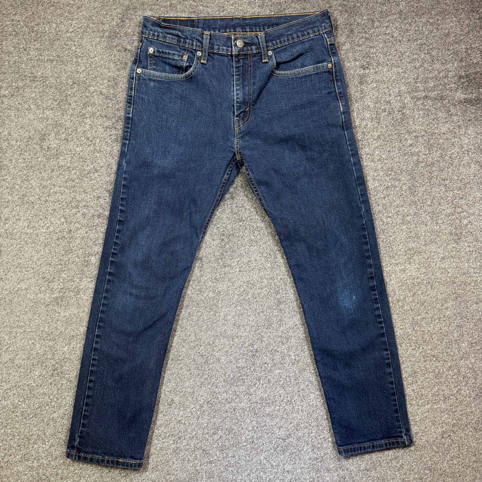 Levi’s 502 Jeans Mens 32×30 Blue Taper Dark Wash Stretch Denim