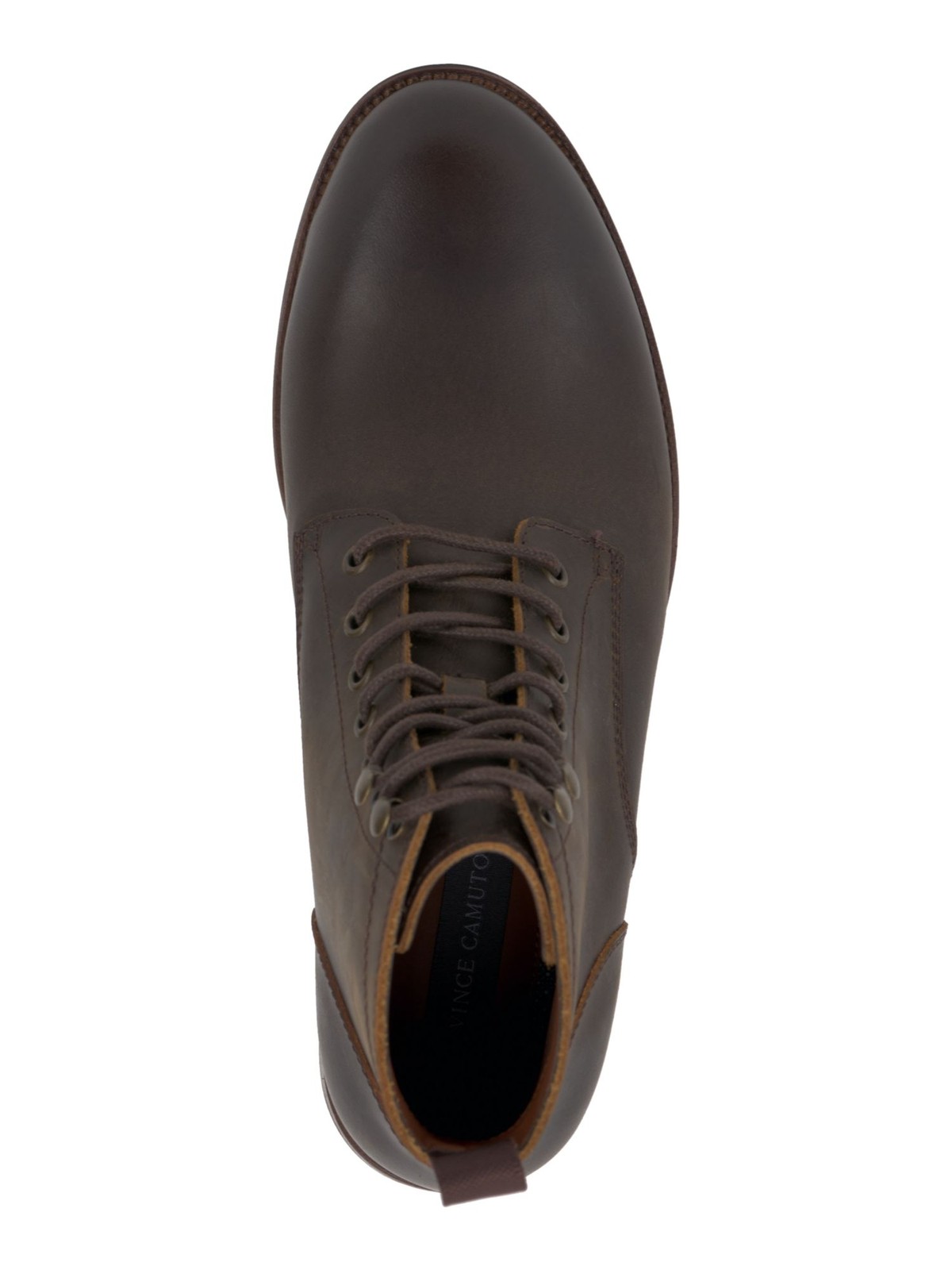 VINCE CAMUTO Mens Brown Pull Tab Lannie Toe Block Heel Leather Boots Shoes 9.5 M