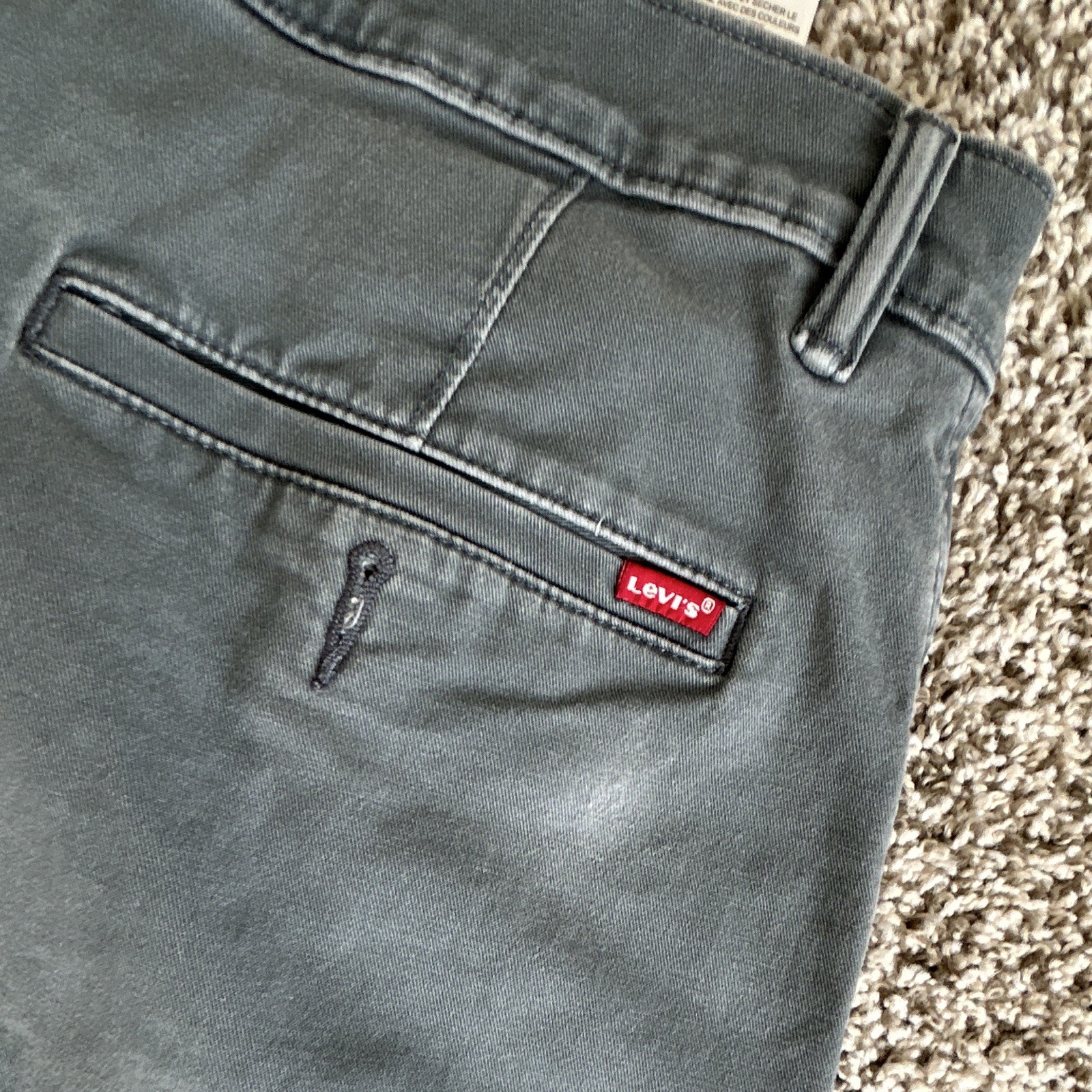 Levi’s XX Chino Men’s Gray Cotton Twill Tapered Flat Front Chino Pants 34