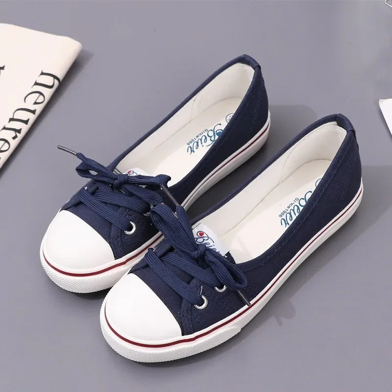 Women’S White Canvas Sneakers Platform Casual Shoes Lightweight Summer Flats