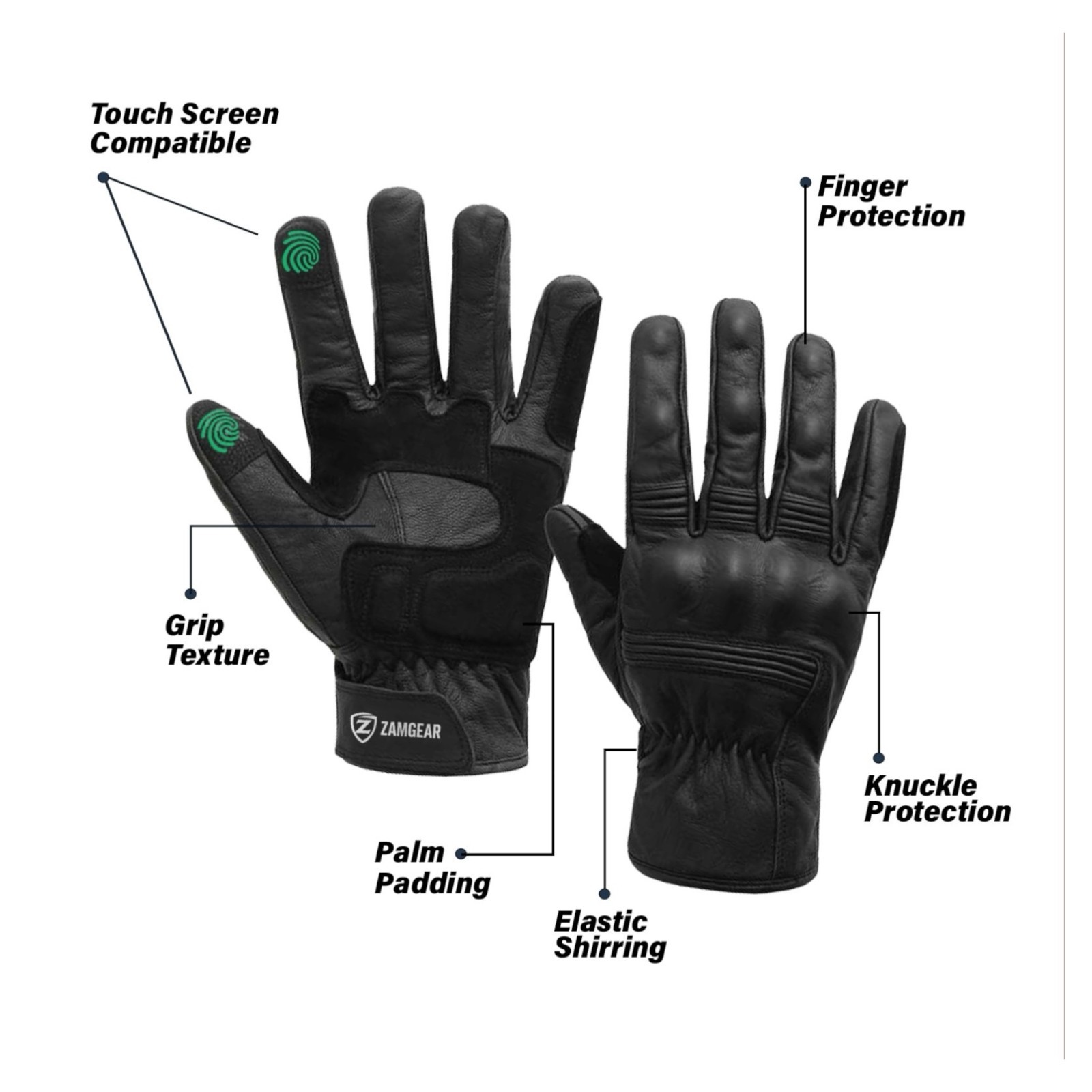 Riding Gloves Summer Motorcycle Leather Protective Touchscreen Biker Armor