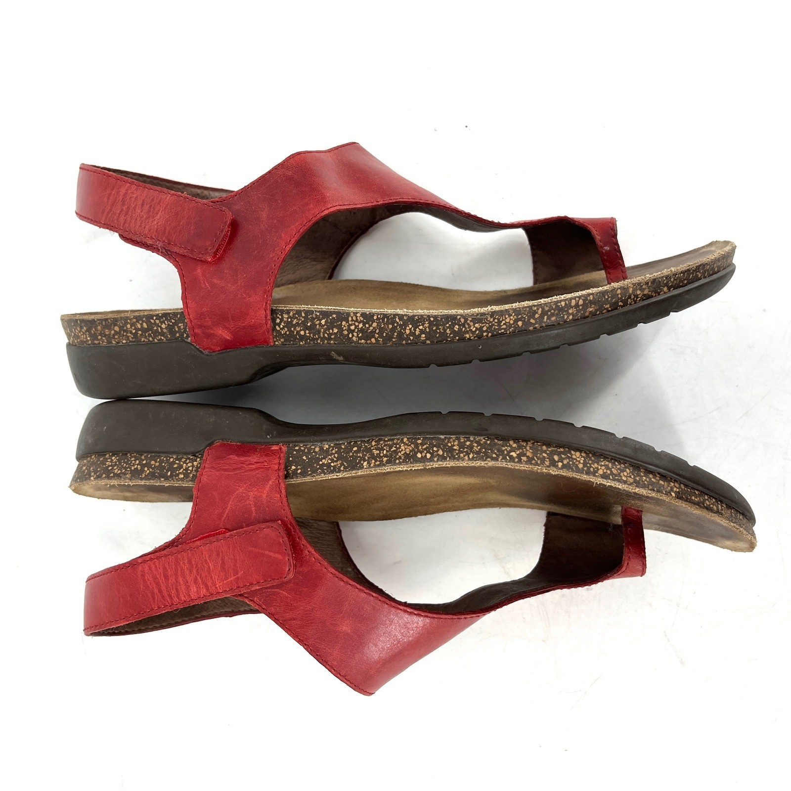Dansko Red Leather Reece Thong Strap Cork Footbed Sandals Women’s EU40 -US 9.5