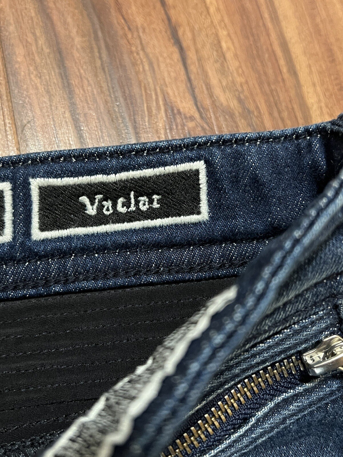 Rock Revival Moto Distressed Rip Zipper Vaclar Jeans RR Motorcycle Biker 32×31
