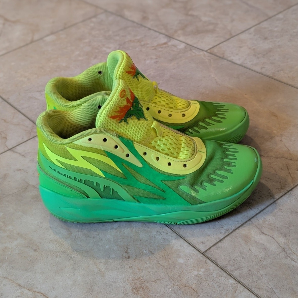 Rare Nickelodeon x Puma LaMelo Ball MB.02 ‘Slime’ Shoes Sneakers Kids 4.5