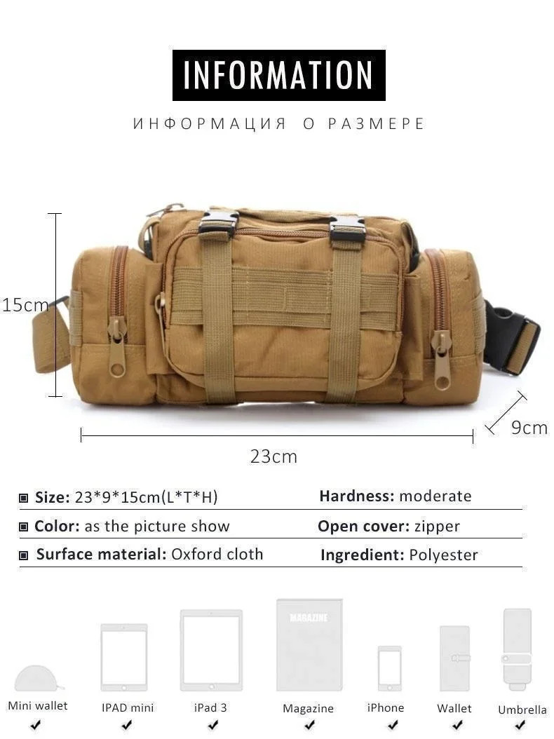 Crossbody Sling Chest Bag Multifunctional Outdoor Backpack Tactical Waist Pack