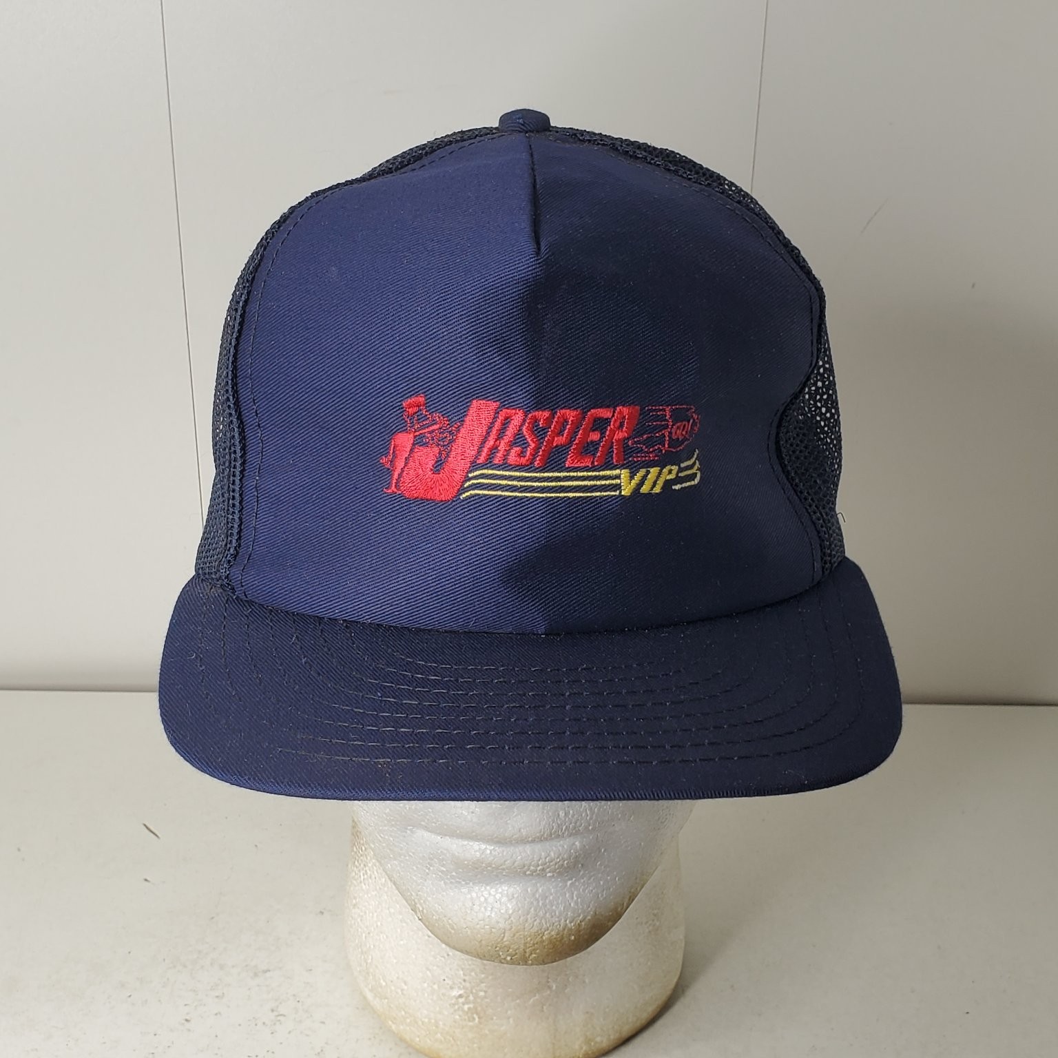 Louisville Mfg Co Jasper VIP Trucker Hat Men’s Adjustable Navy Blue Embroidered