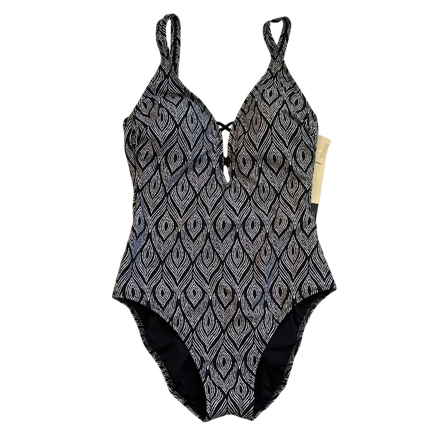 Profile by Gottex “Plume” V‑Neck Deep Plunge One Piece Swimsuit E25112074 Black