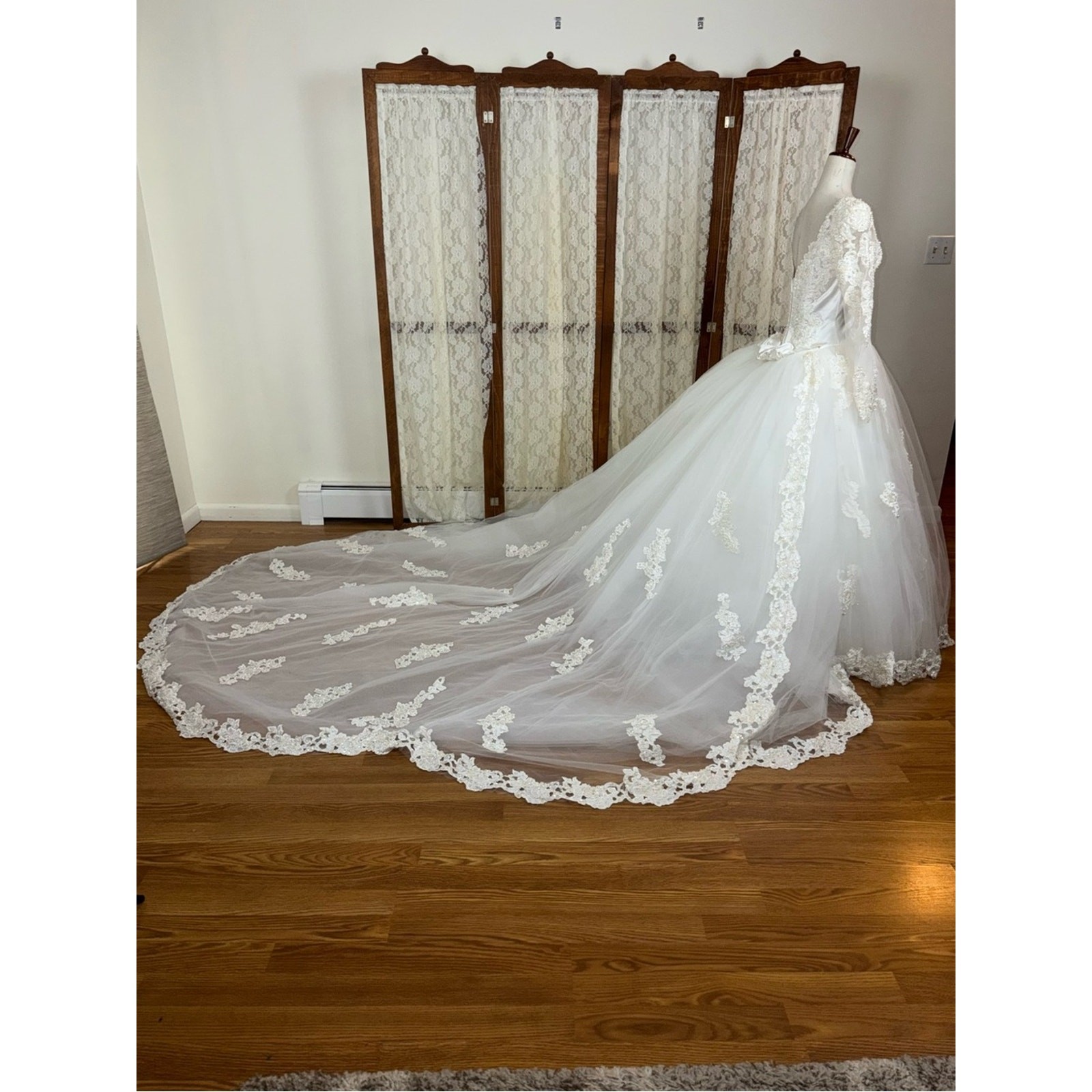 Stunning Vintage 90s Mori Lee Cathedral Length Wedding Gown