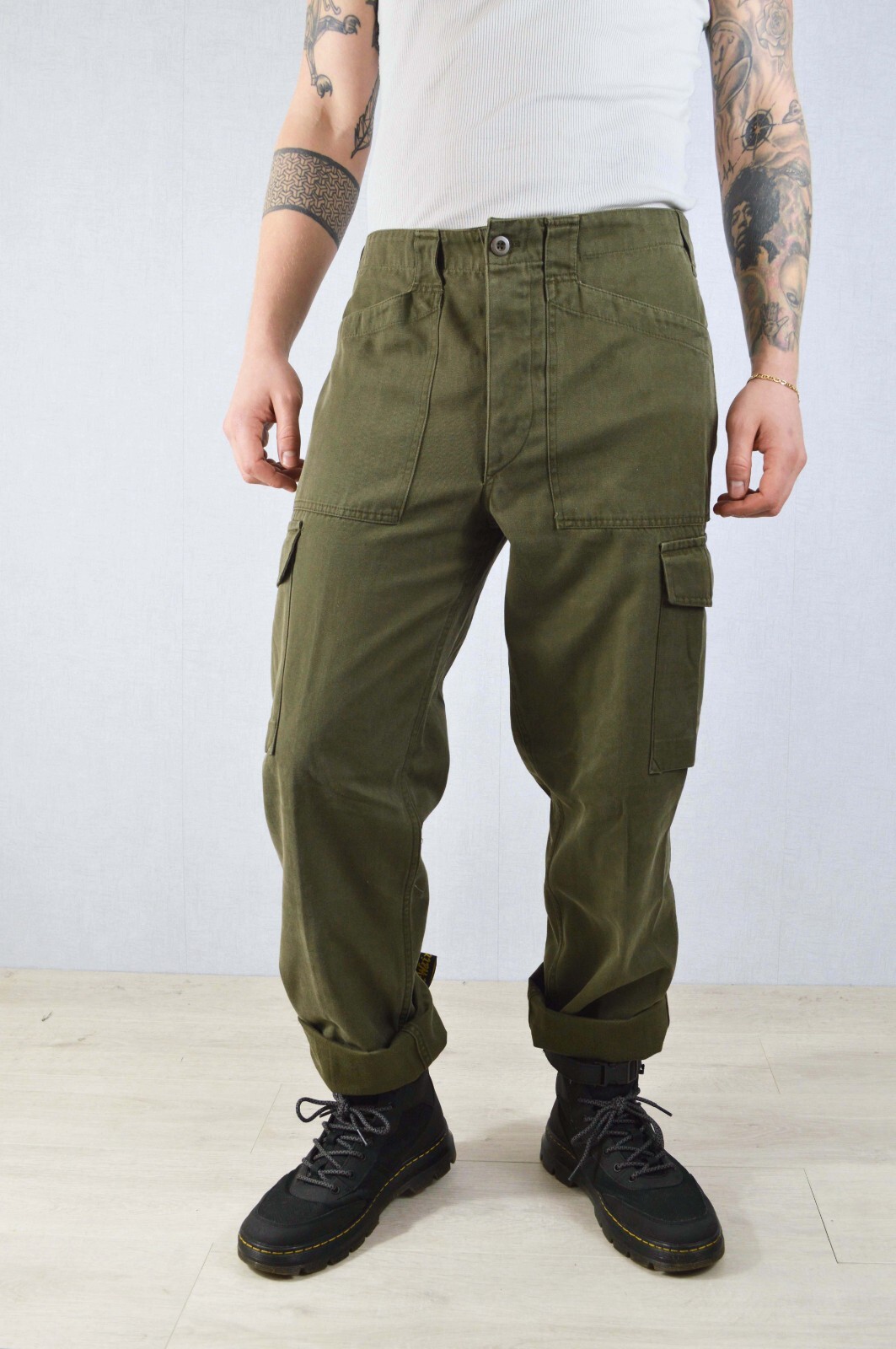 Austrian Fatigue Cargo Trousers Army Green – Various Sizes – 30 32 34 36 38 40