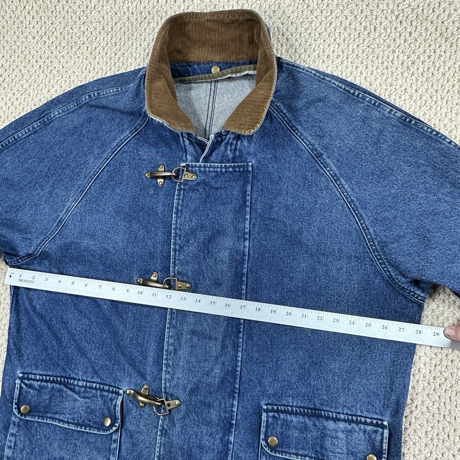 Vtg GAP Denim Jacket Oversized Fit Blue Fireman Lobster Clasp Outer Shell ONLY