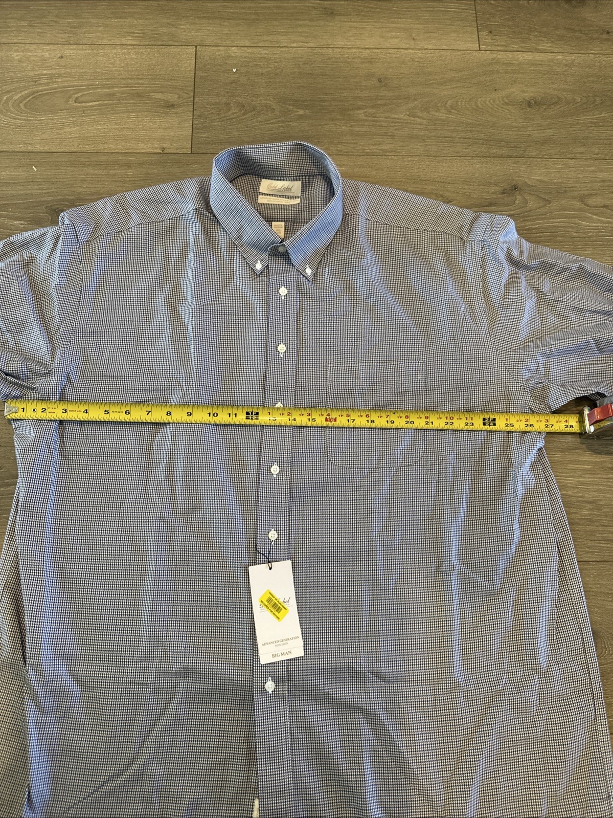 Roundtree Yorke Gold Label Men’s Shirt Size 18.5 34-35 Grey Blue Generation