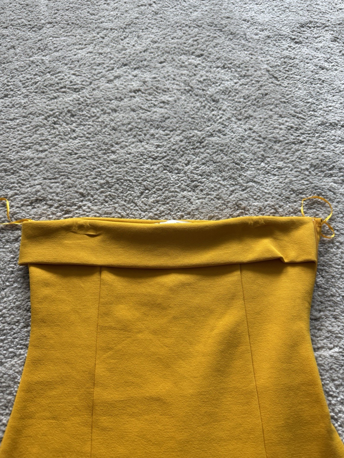 Zara Tangerine Orange Interlock Bandeau/Off-the-Shoulder Dress – Size M