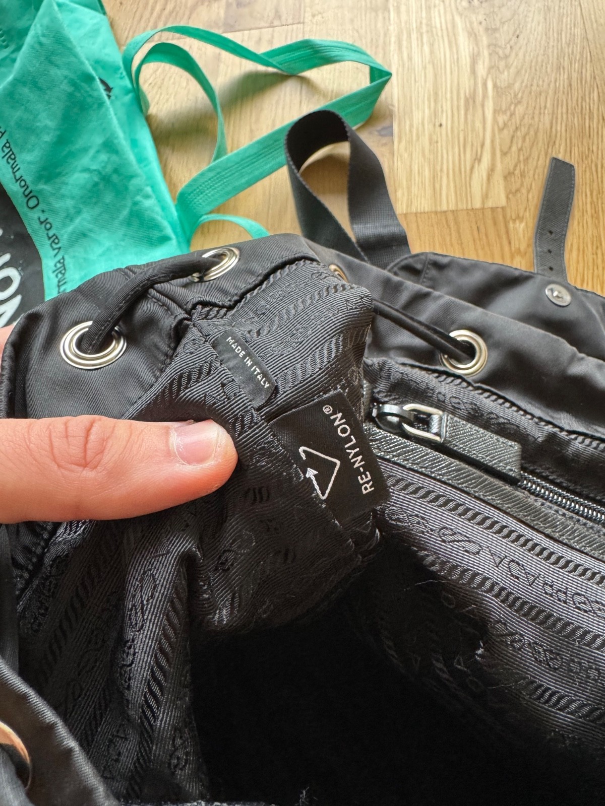 PRADA Re Nylon Buckle Closure Backpack Medium Black Nylon