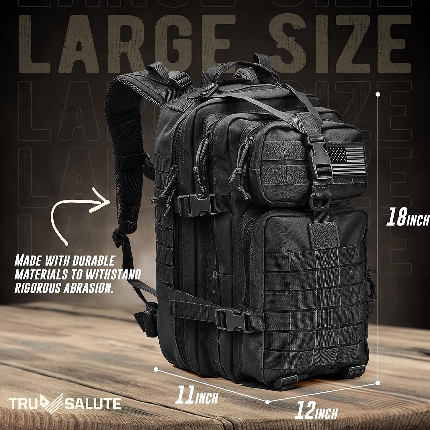 45L Military Tactical Backpack Large Army Men 3 Day Assault Pack Molle Rucksack