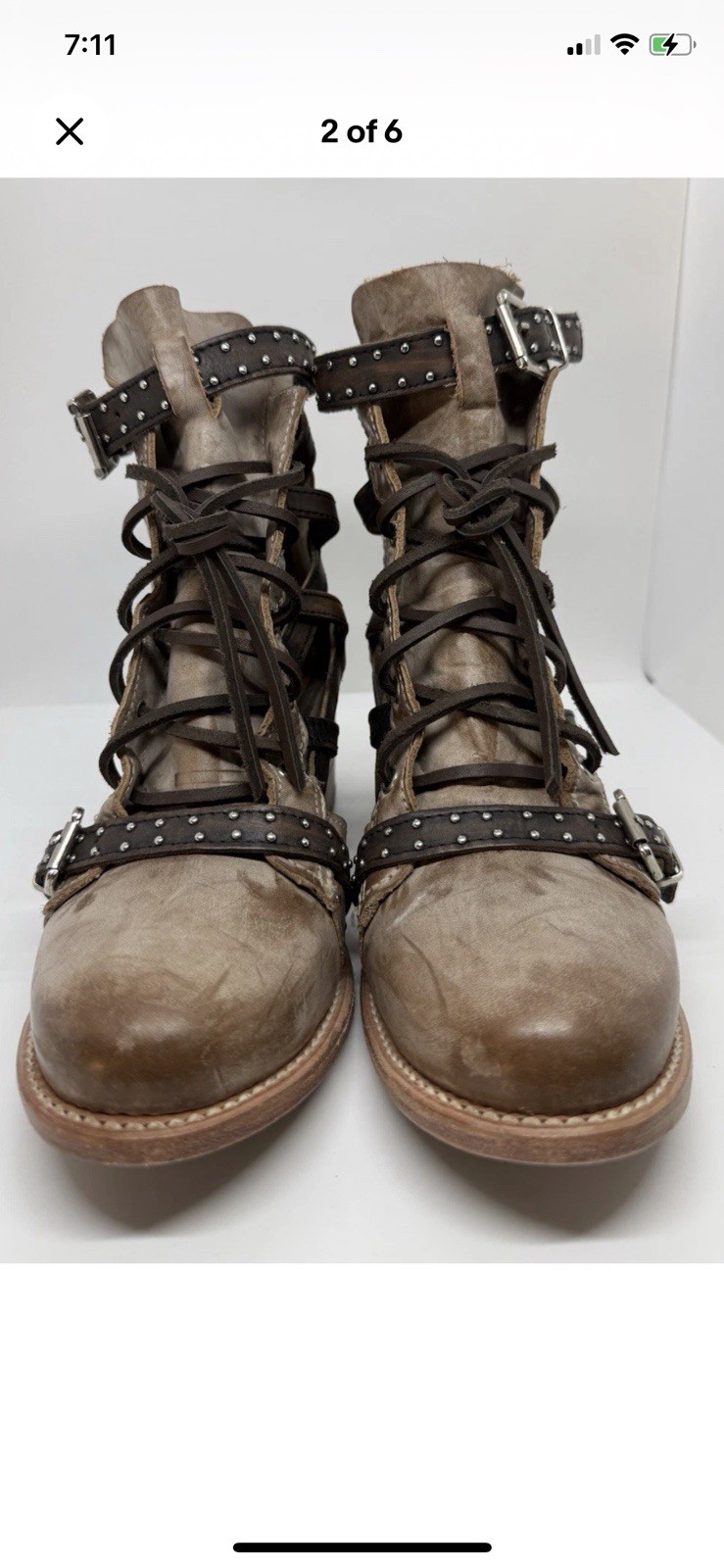 Freebird Women’s Leather Boots Cheyenne Laced And Buckled Size 9