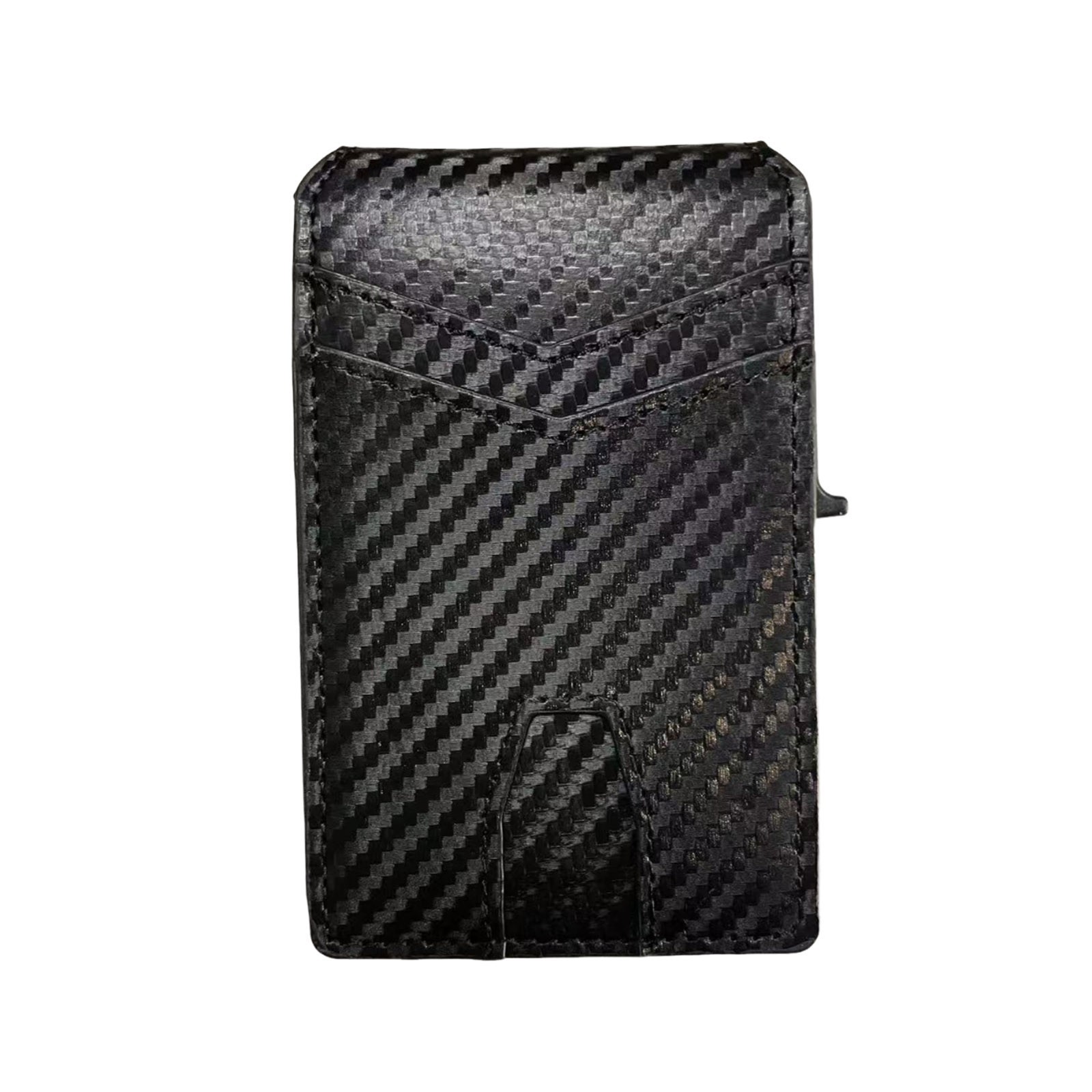 Men RFID Blocking Money Clip Slim Carbon Fiber Credit Card Holder Metal Wallet