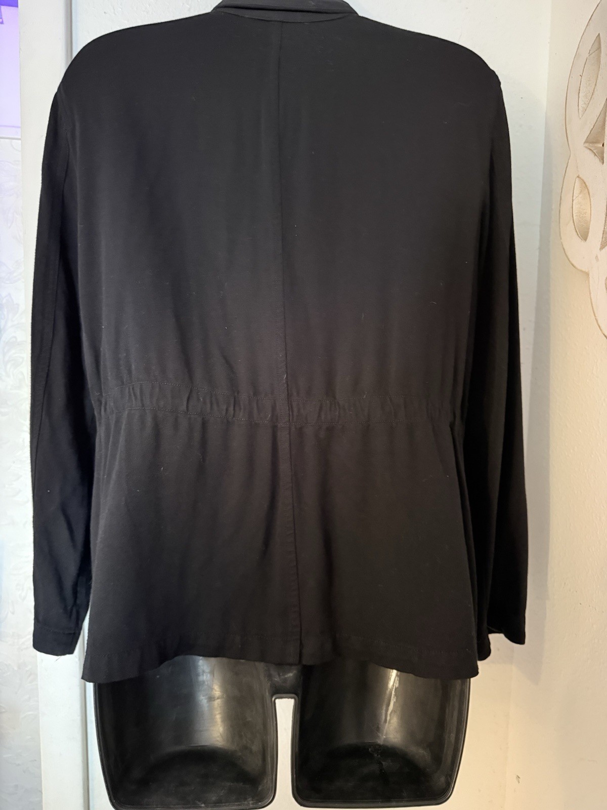 Michael Michael Kors Black Button Front Zip Pocket Long Sleeve Short Jacket M