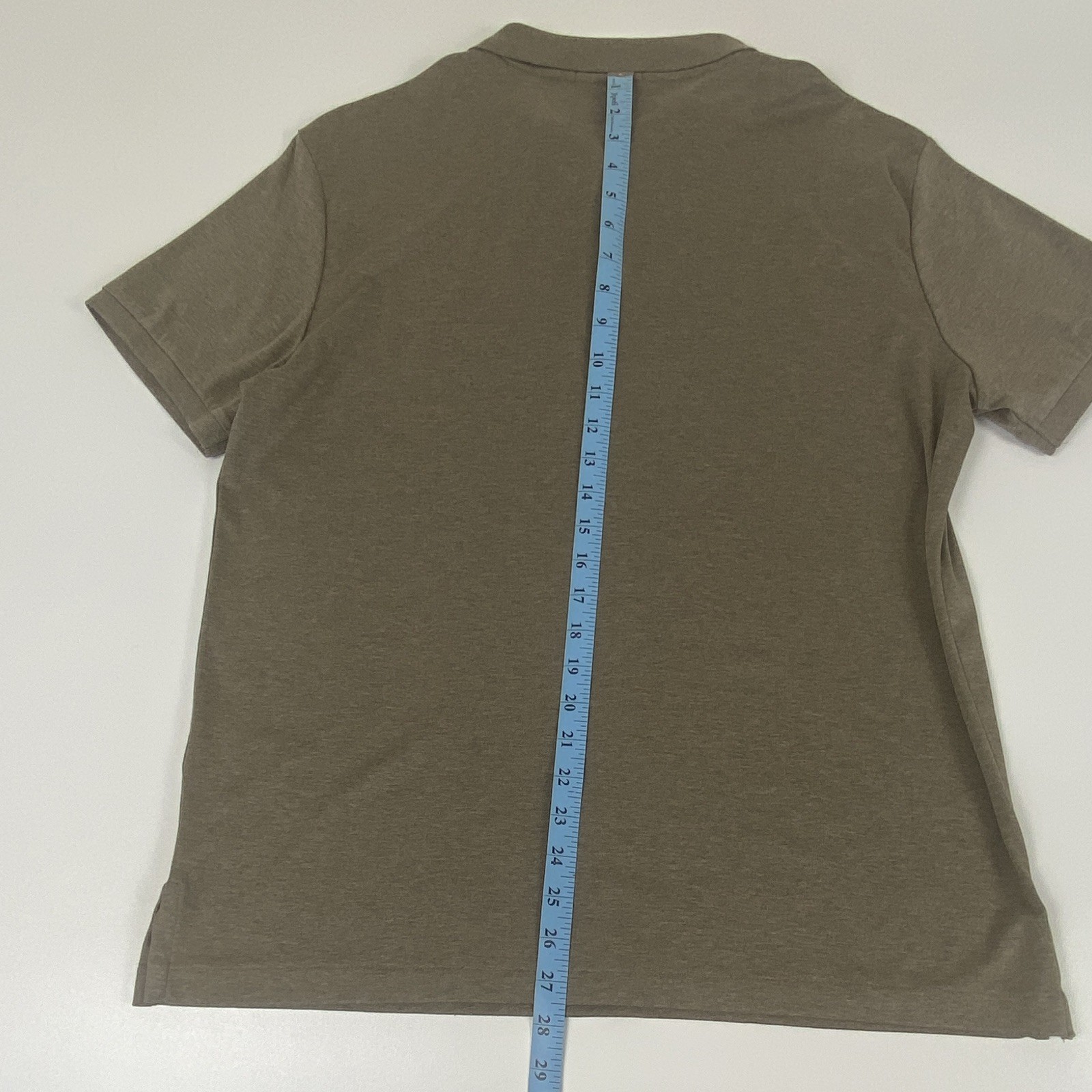 Polo Ralph Lauren Men’s L Brown Solid Cotton custom slim fit Polo Emb Log Button