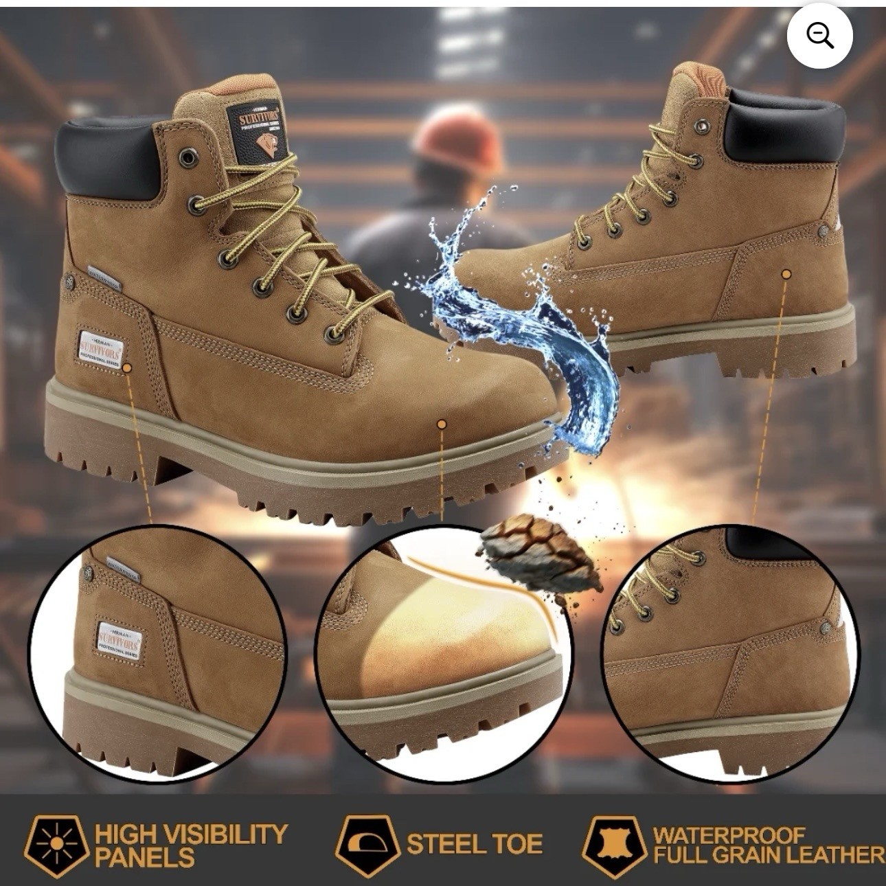 Herman Survivors Professional Series Driller Steel Toe Work Boots NEW Wheat Tan