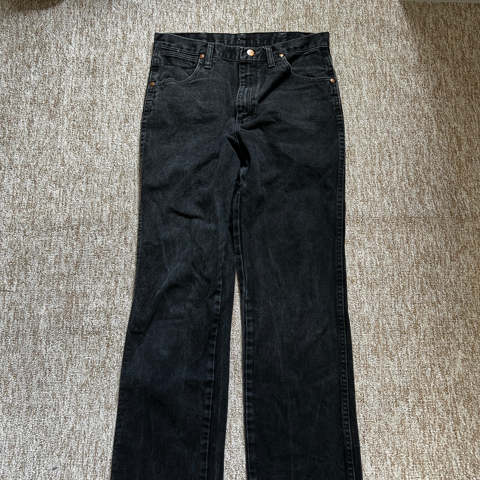 Wranger 936WBK Jeans Mens W32 L30 Black Regular Fit Straight Leg Denim