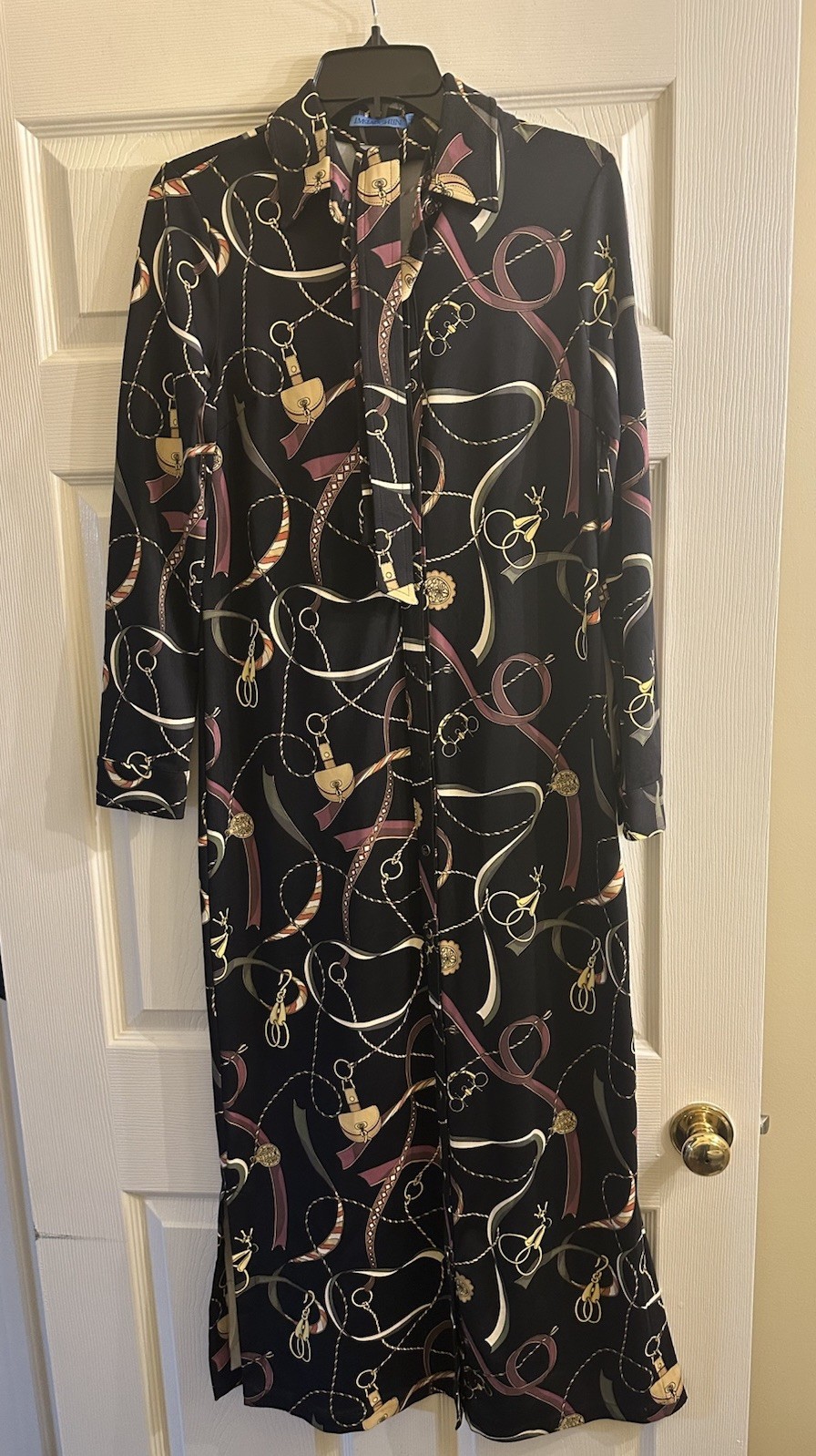 NWT J McLaughlin Armory Catiline Cloth Point Collar Belted Long Sleeve Dress S