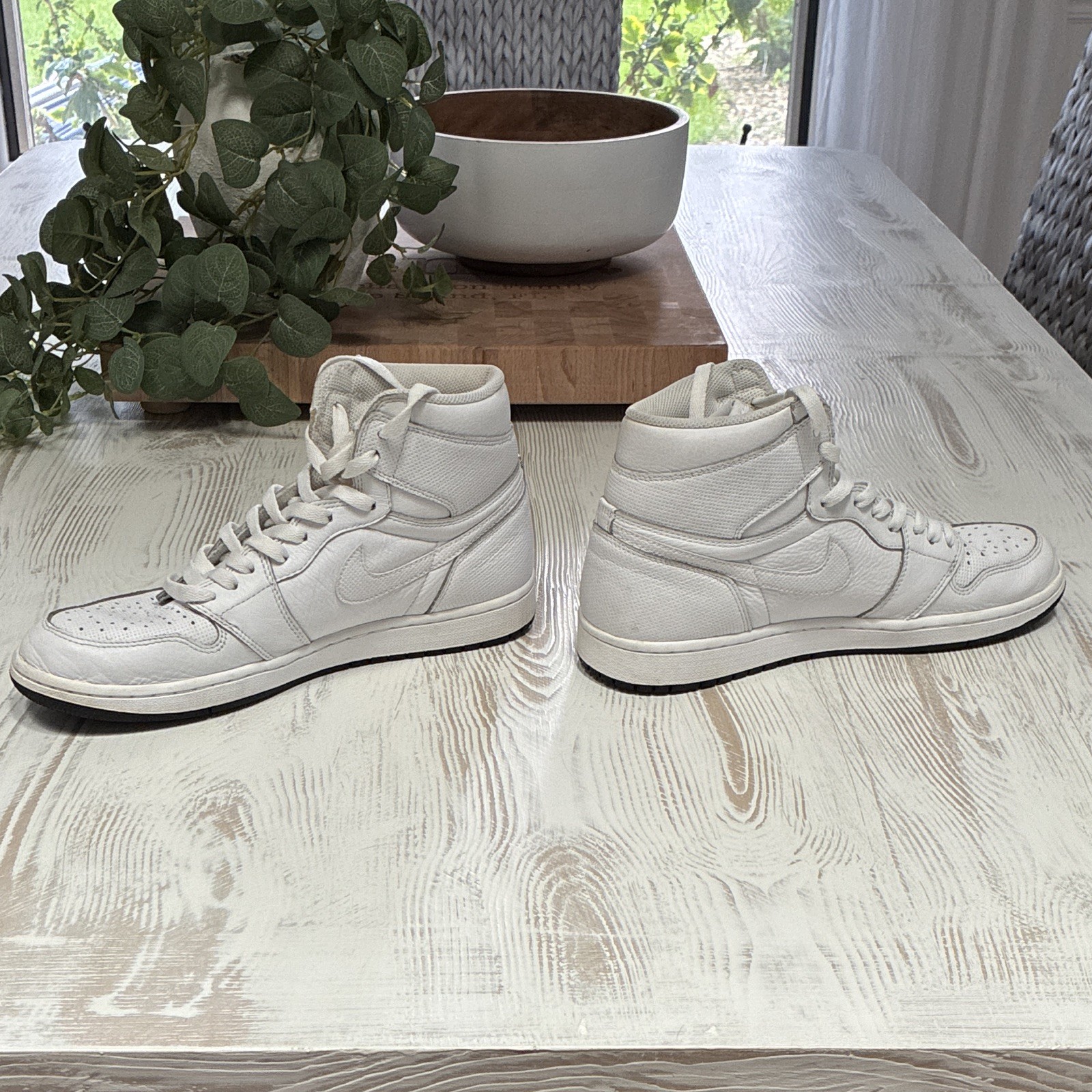 Size 10.5 AJ1 Perforated White