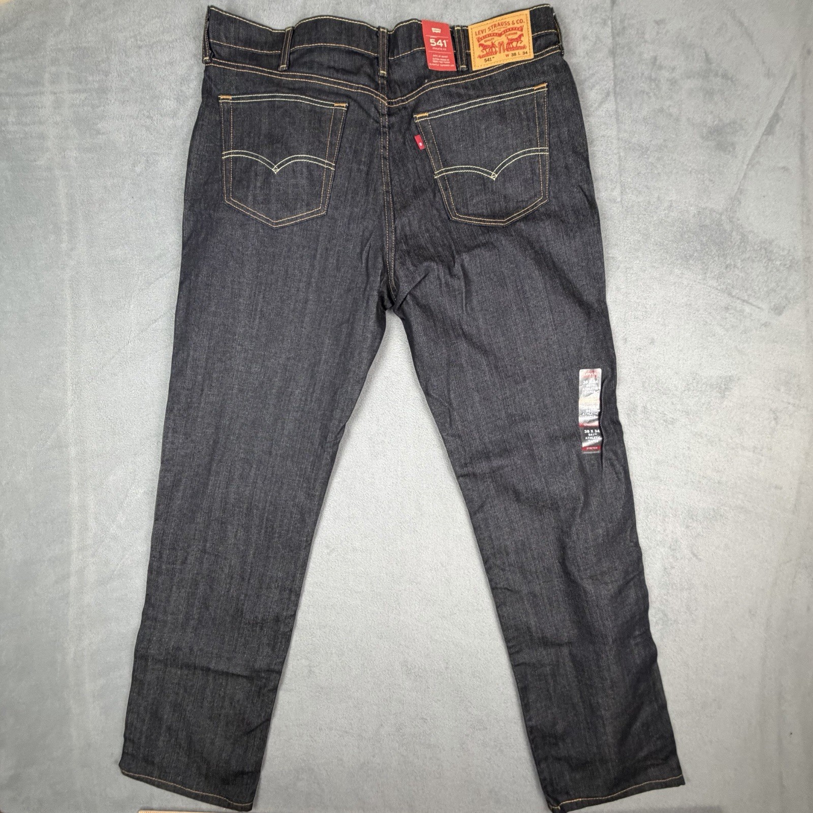 LEVI’S 541 ATHLETIC FIT RAW UNWASHED BLUE DENIM MEN SIZE 38X34 ZIP FLY NWT