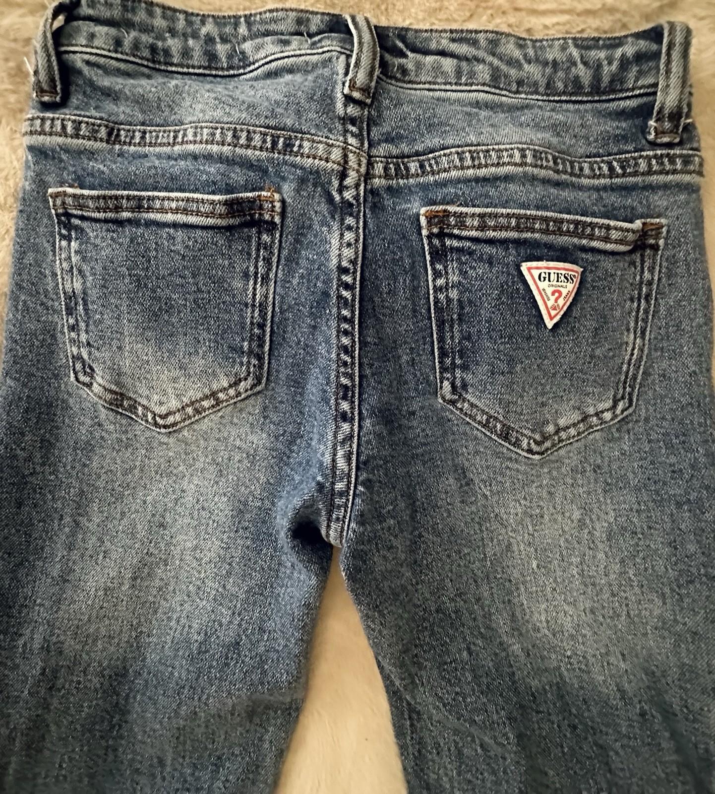 GUESS Originals Women’s Bootcut Jeans Light Wash Blue Denim Logo 5-Pocket 24
