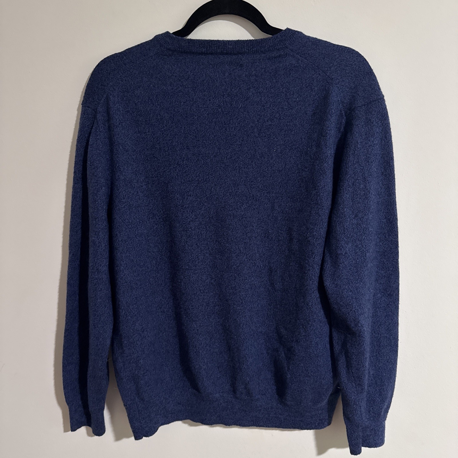 Club Room Sweater Mens XL Navy Blue Merino Wool Blend Crew Neck Minimalist