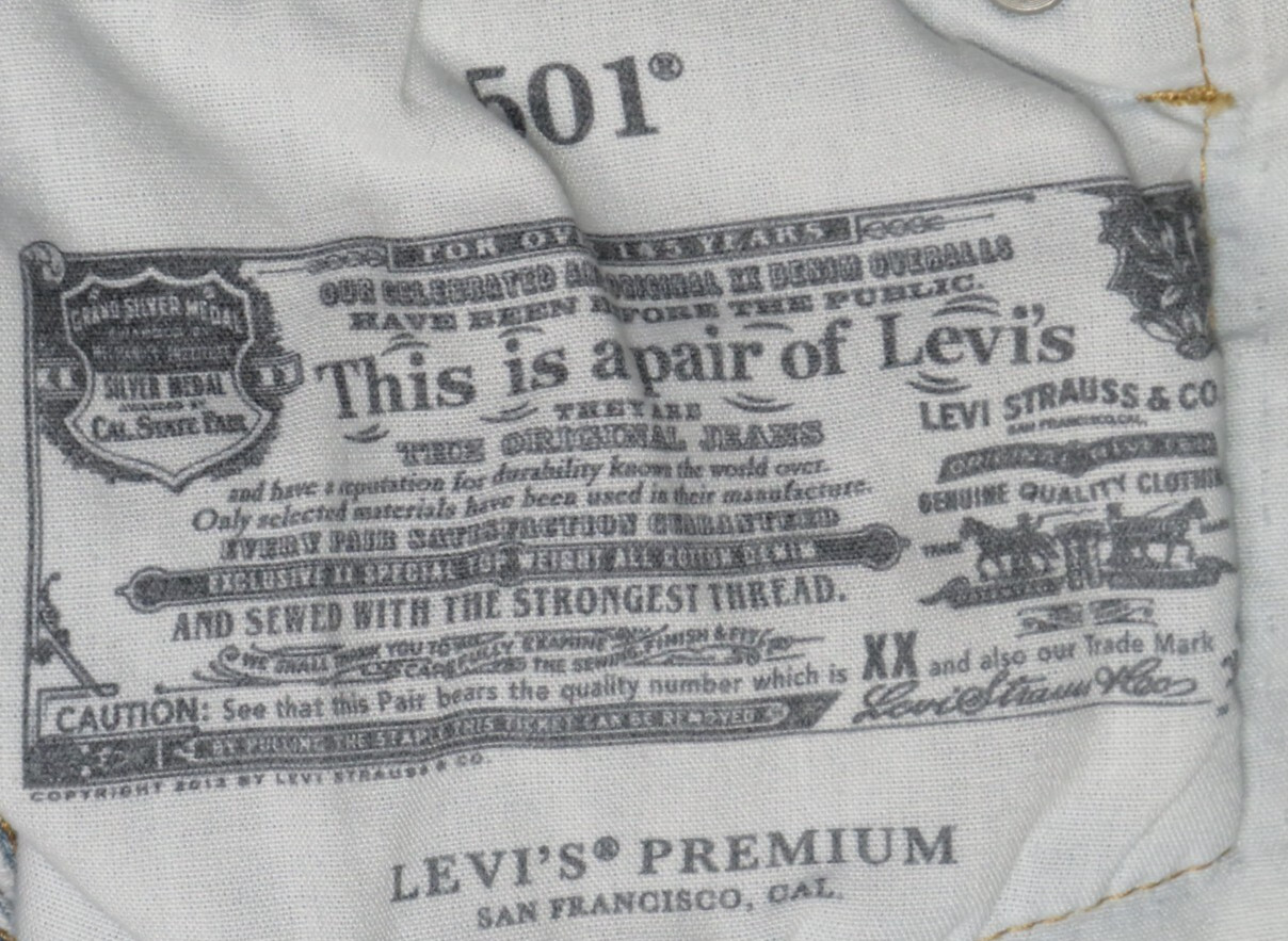 LEVIS BLUE JEAN WOMEN 501 ’81 W30 L31 (33X31) PREMIUM COTTON DENIM STRIPED BIG E
