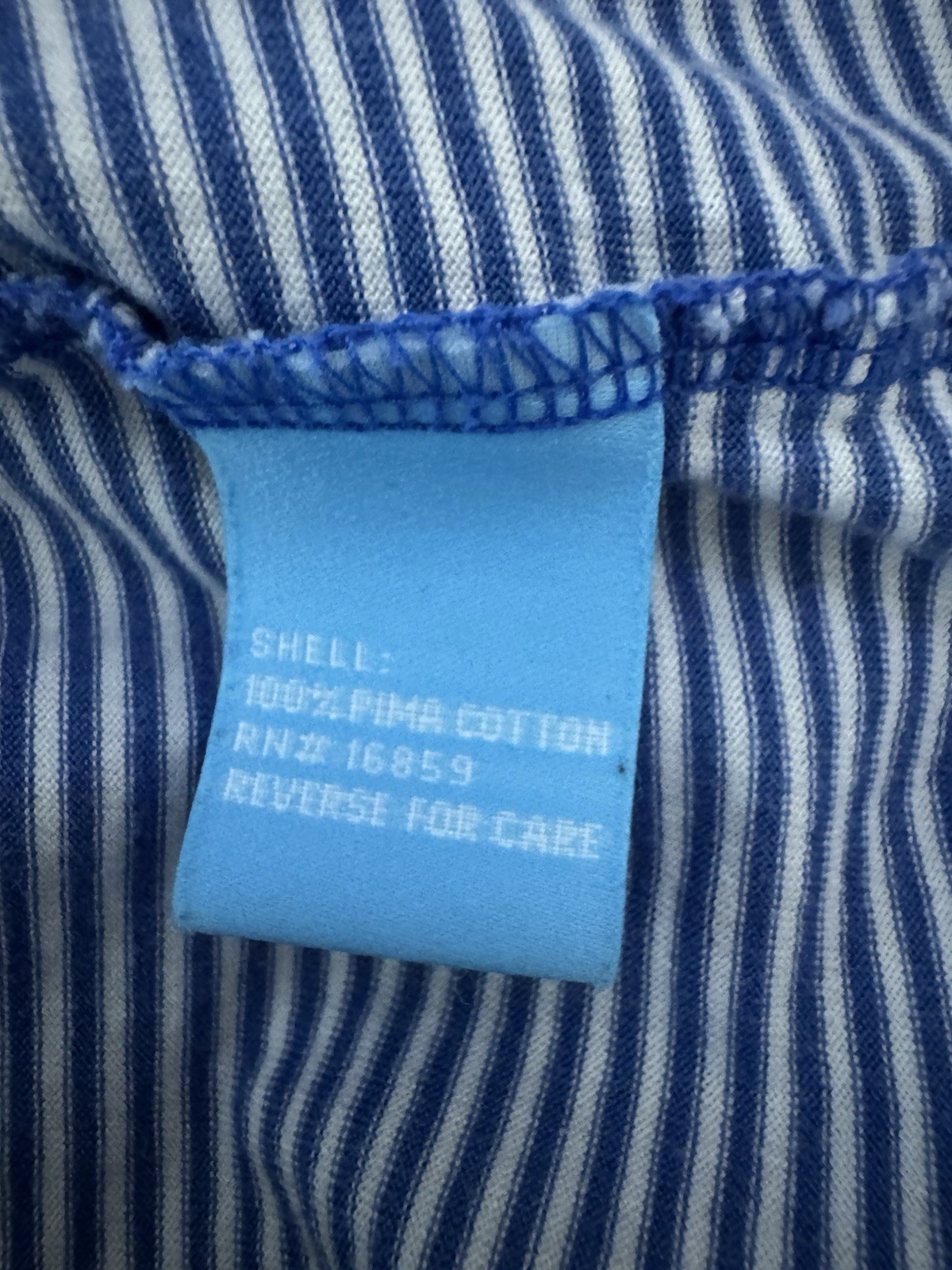 J. McLaughlin Callahan Cotton Polo in Stripe Abyss Blue White Large
