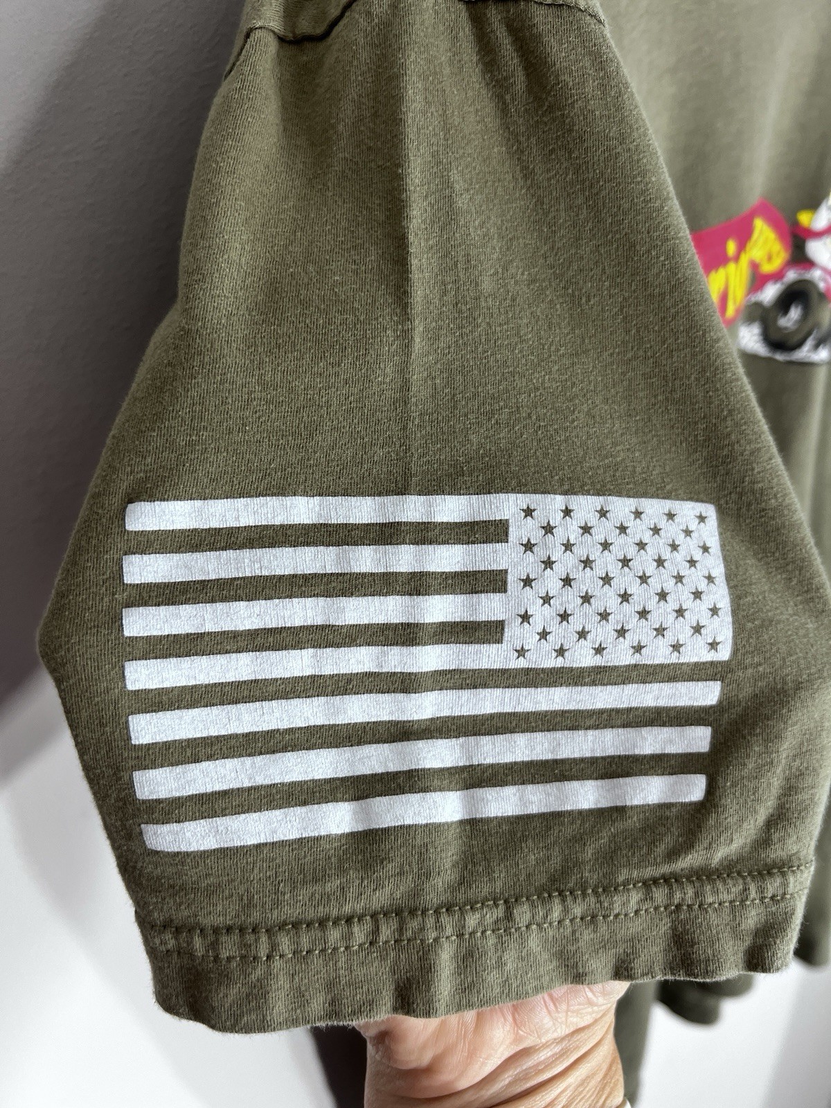 Grant Style Patriotic, Kenny Short Sleeve Crewneck Men’s Olive Green Size 2XL￼