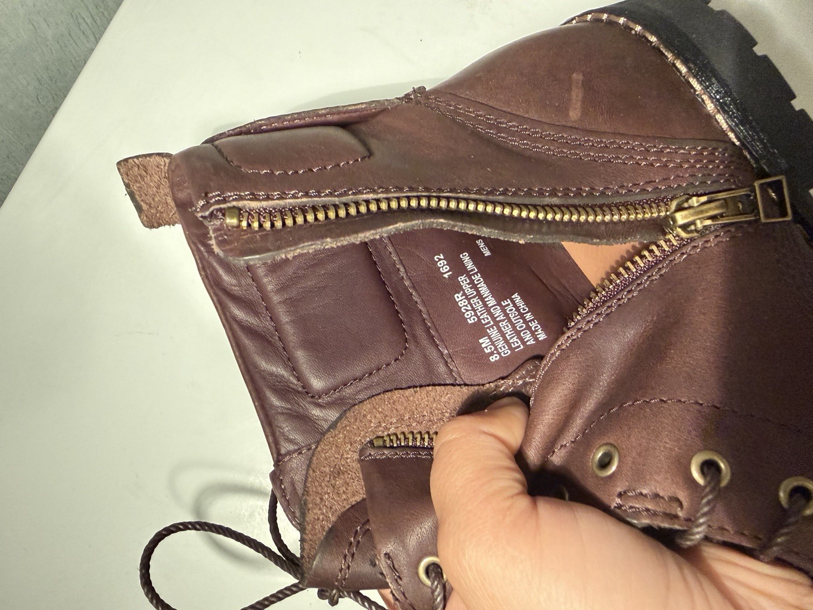 Timberland Earthkeepers Brown Leather Ankle Boots Lace-Up Zip Round Toe US 8.5M