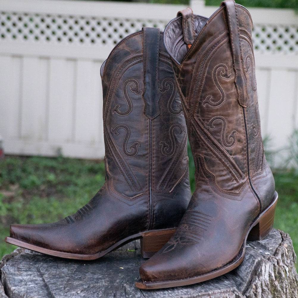 Cheyenne Cowgirl Boots | Women’s Snipped Toe Leather Boots (M50041)