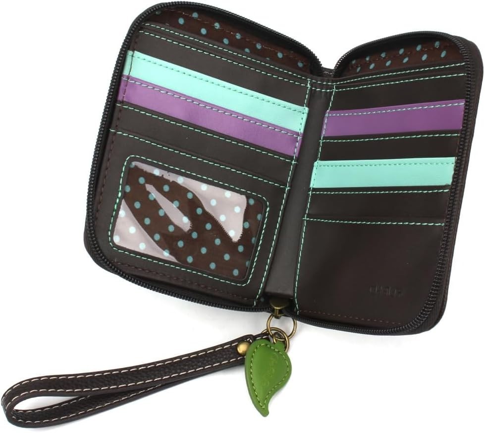 CHALA HYDRANGEA Zip Around Wallet Wristlet Purple 5″W x 6″H x 1″D NWT
