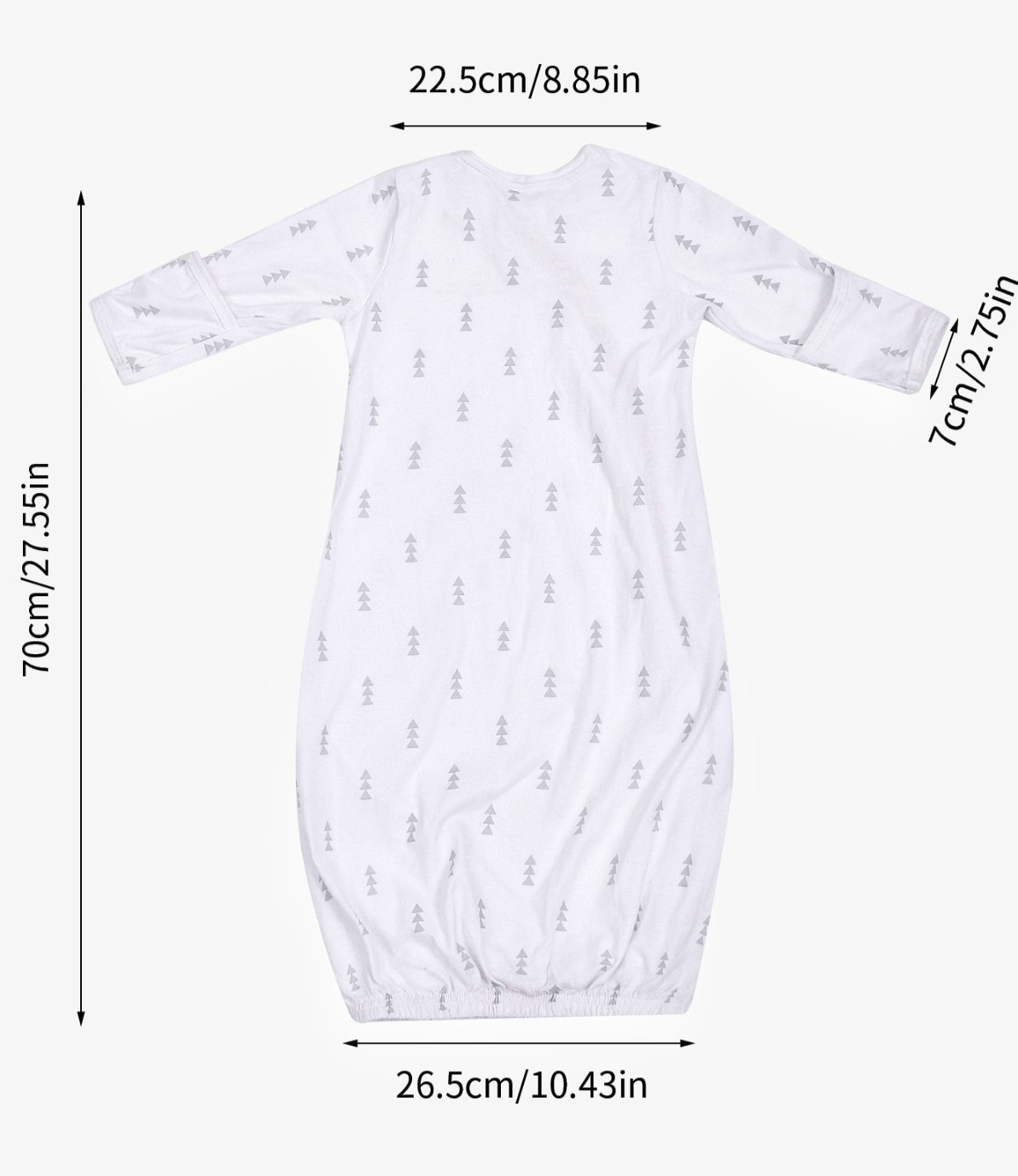 Kimono Gowns. Side Snaps with Built in Mitts 0-3 Months