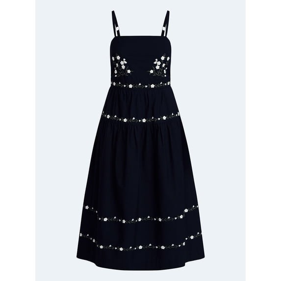 Free Assembly Women’s Plus Embroidered Cotton Midi Dress, Size XXL (20)