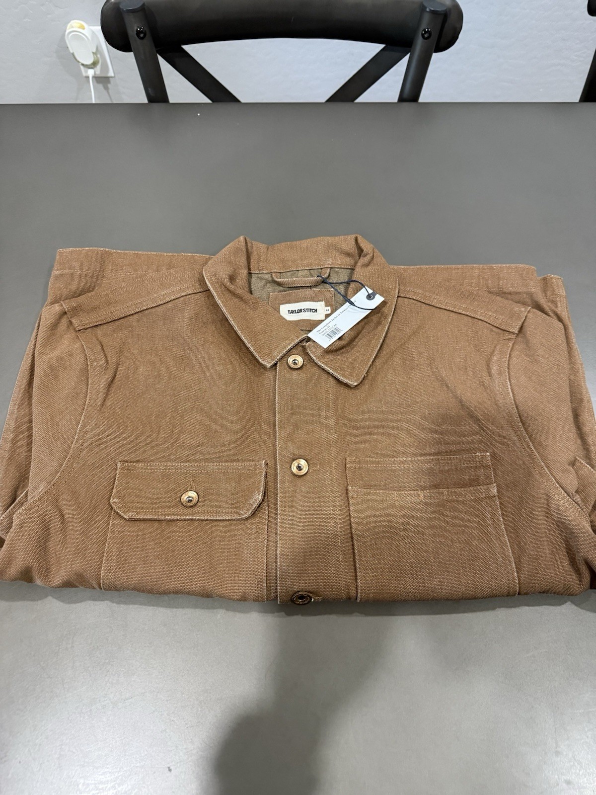 Taylor Stitch The Longshore Jacket In Tobacco Chipped Canvas Size XL 44