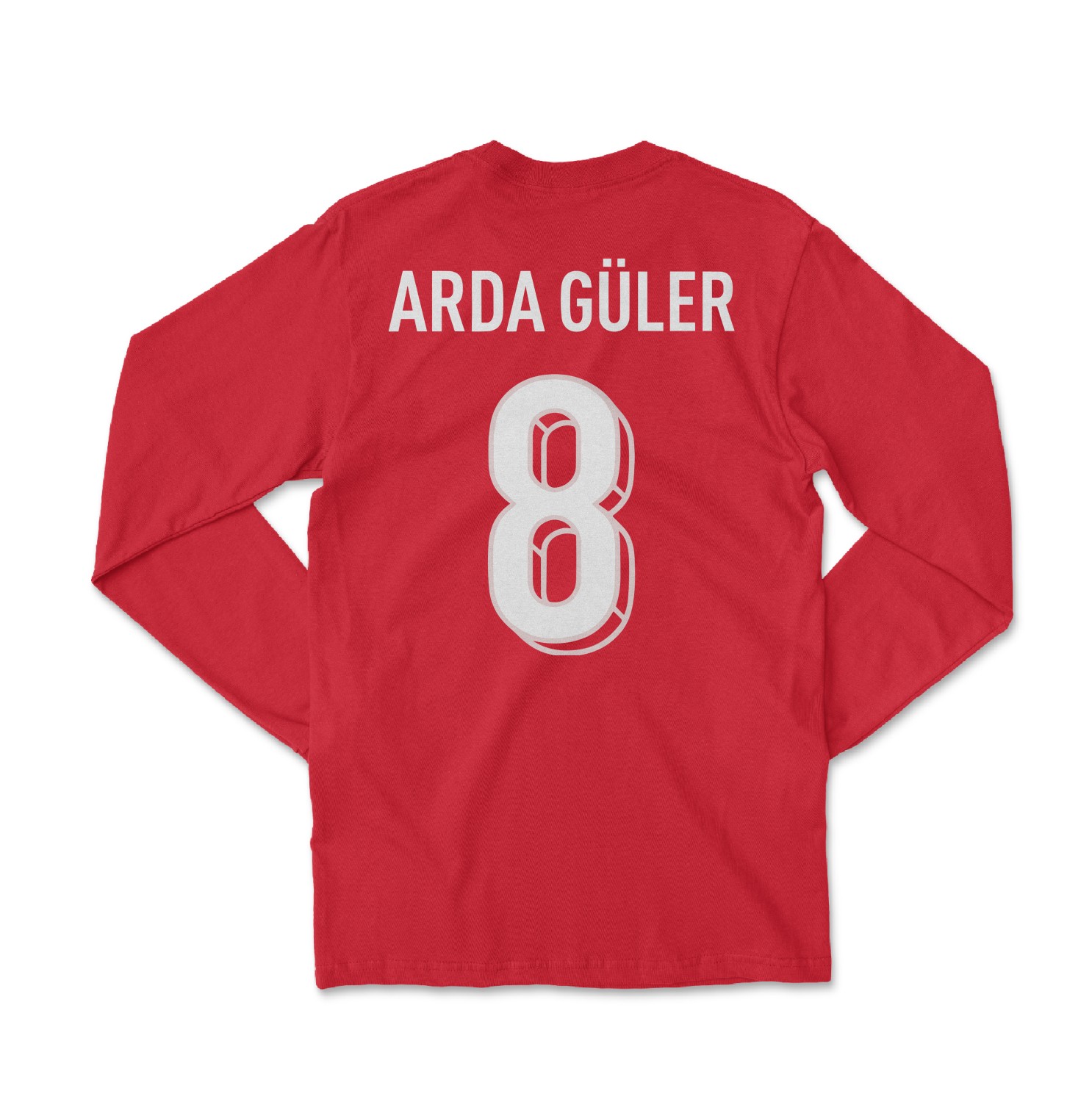 Turkiye Soccer Fans Arda Guler 8 Jersey Style Long Sleeve T-Shirt