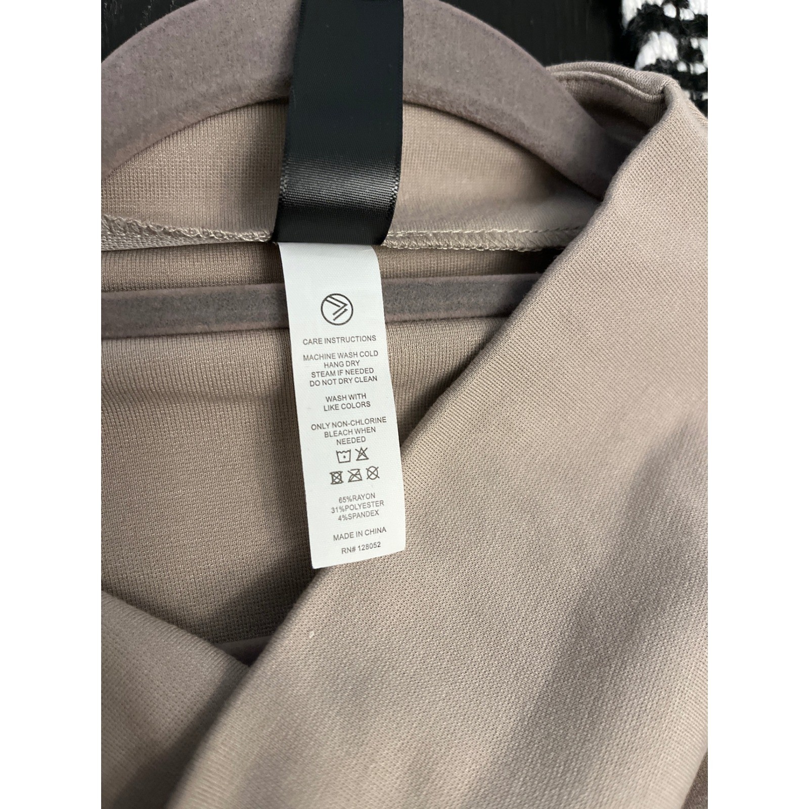 Savvi Taupe Cowl Neck Dolman Sleeve Tunic Mini Dress Medium Tan Long Sleeve