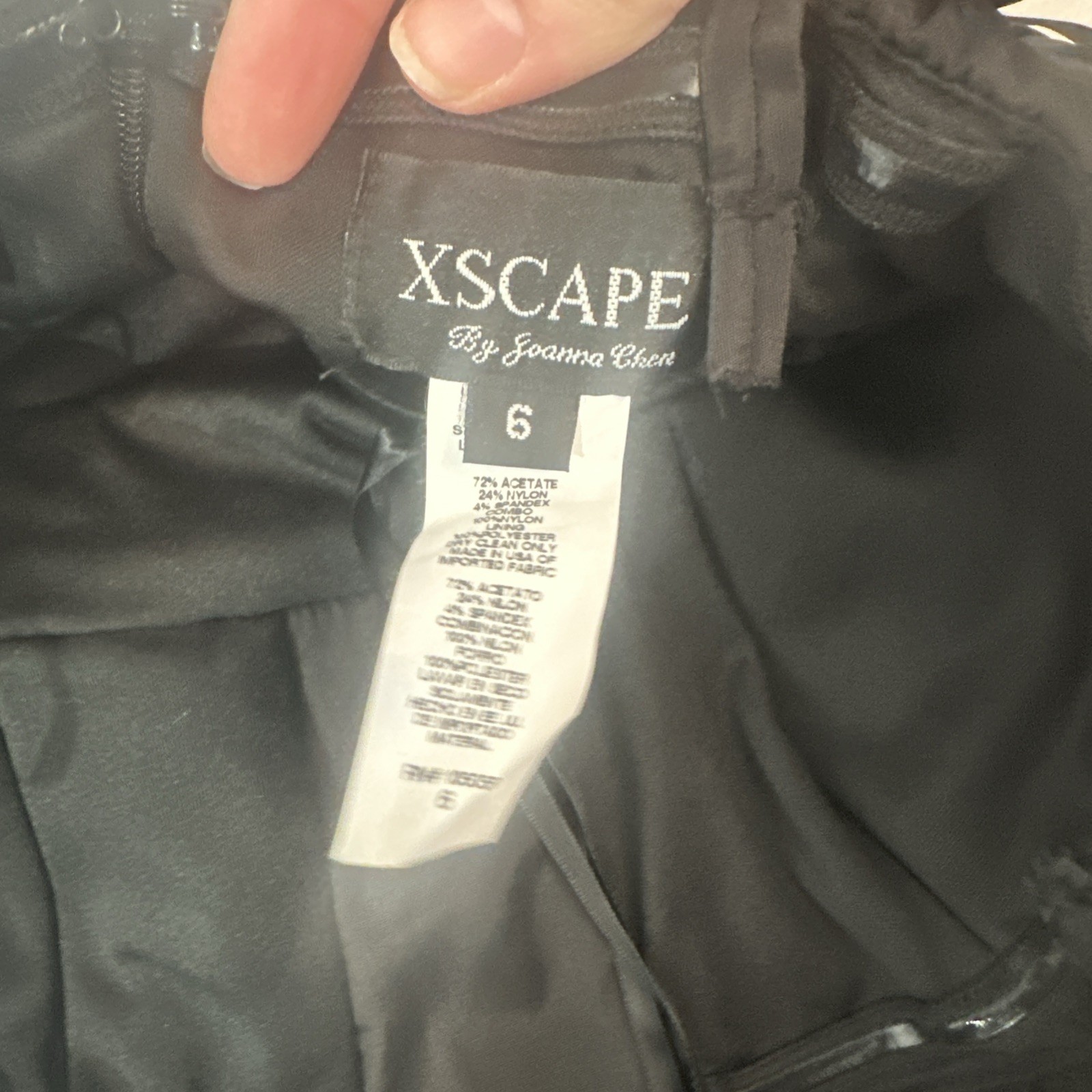 NEW XSCAPE [ 6 ] Strapless Taffeta Mermaid Gown with Bow Detail in Black #Q1201