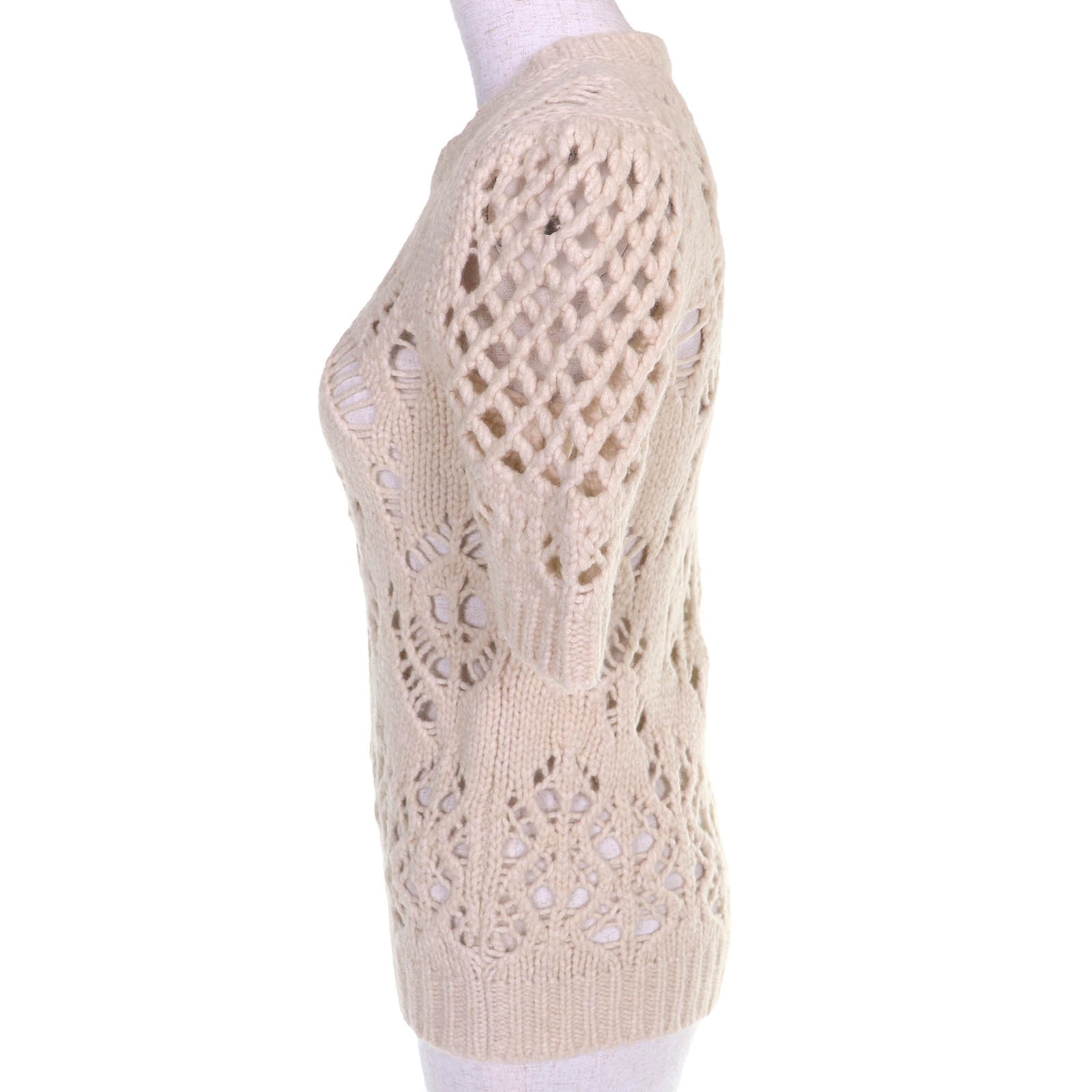 Dior Christian Dior Crochet Knit Wool Short Sleeve Top – DUTY FREE