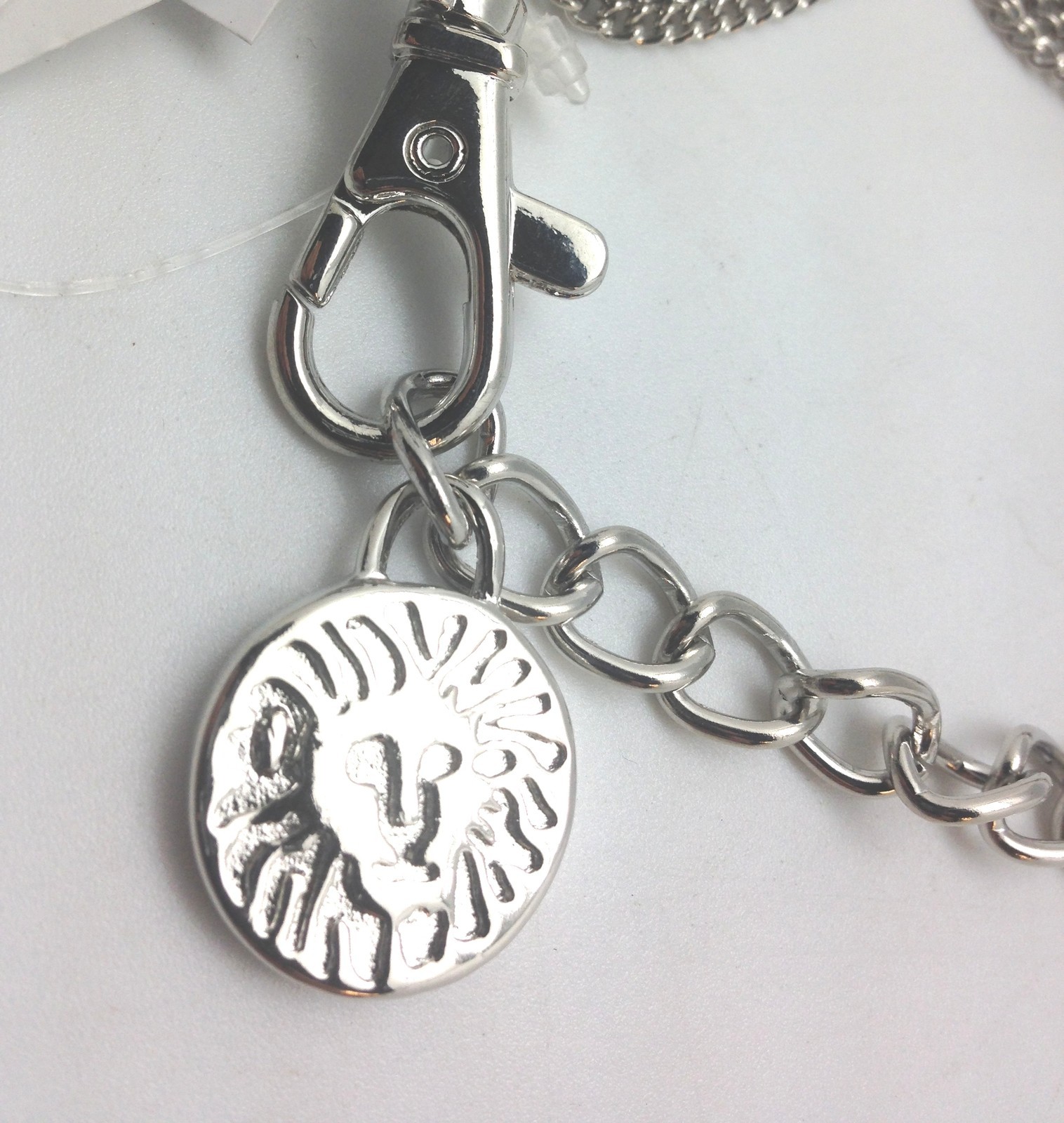 Size Small 30″ Anne Klein Womens Designer Chain Belt Silver Tone Lobster Clasp