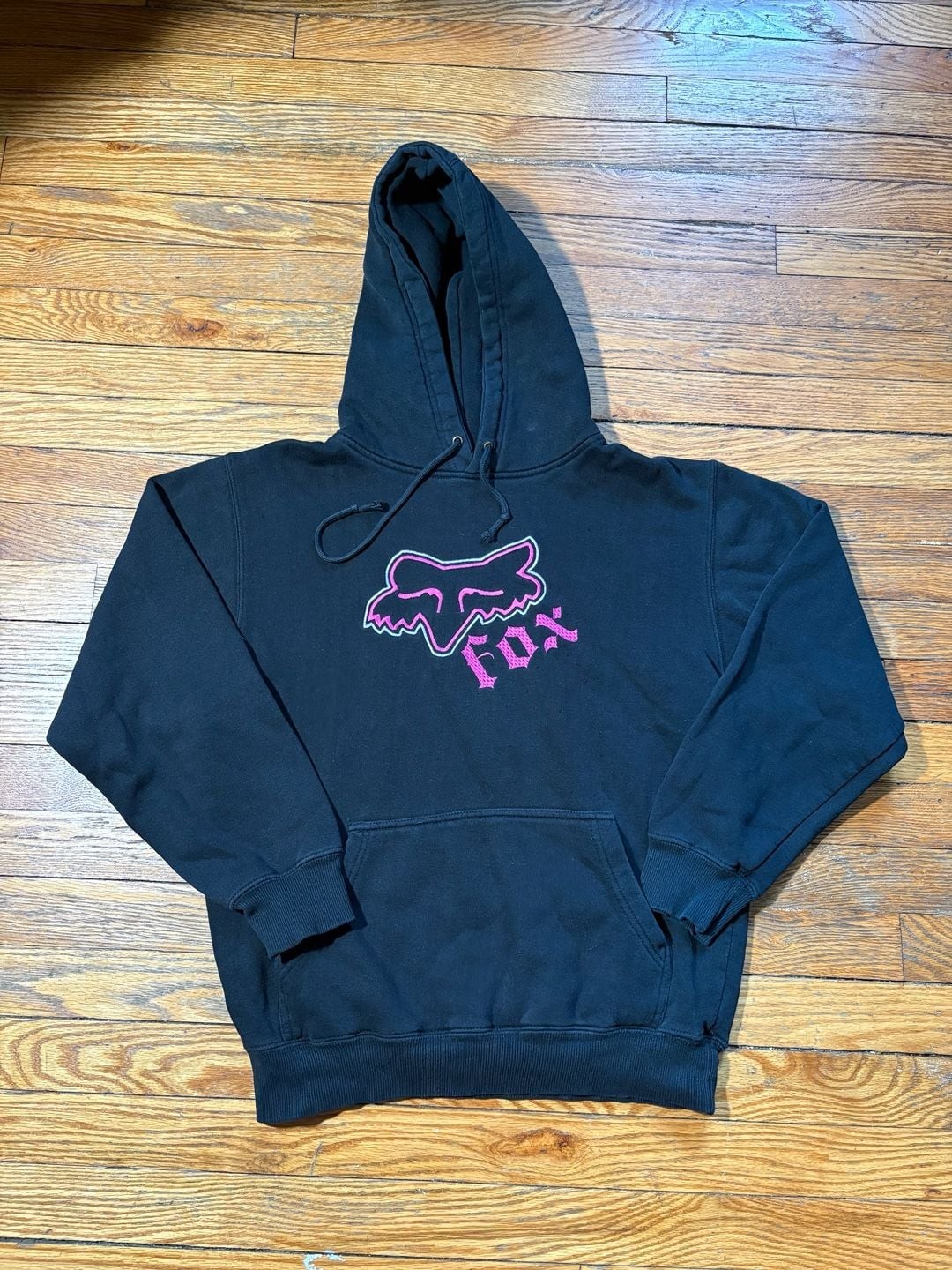 Fox Racing Boundary Pullover Fleece Hoodie Black and Pink Logo