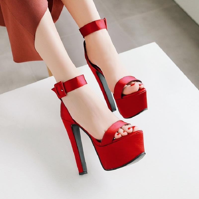 Women’s Summer High Heels Shoes Show Sandals Platform Clubwear Pumps Buckle 2026