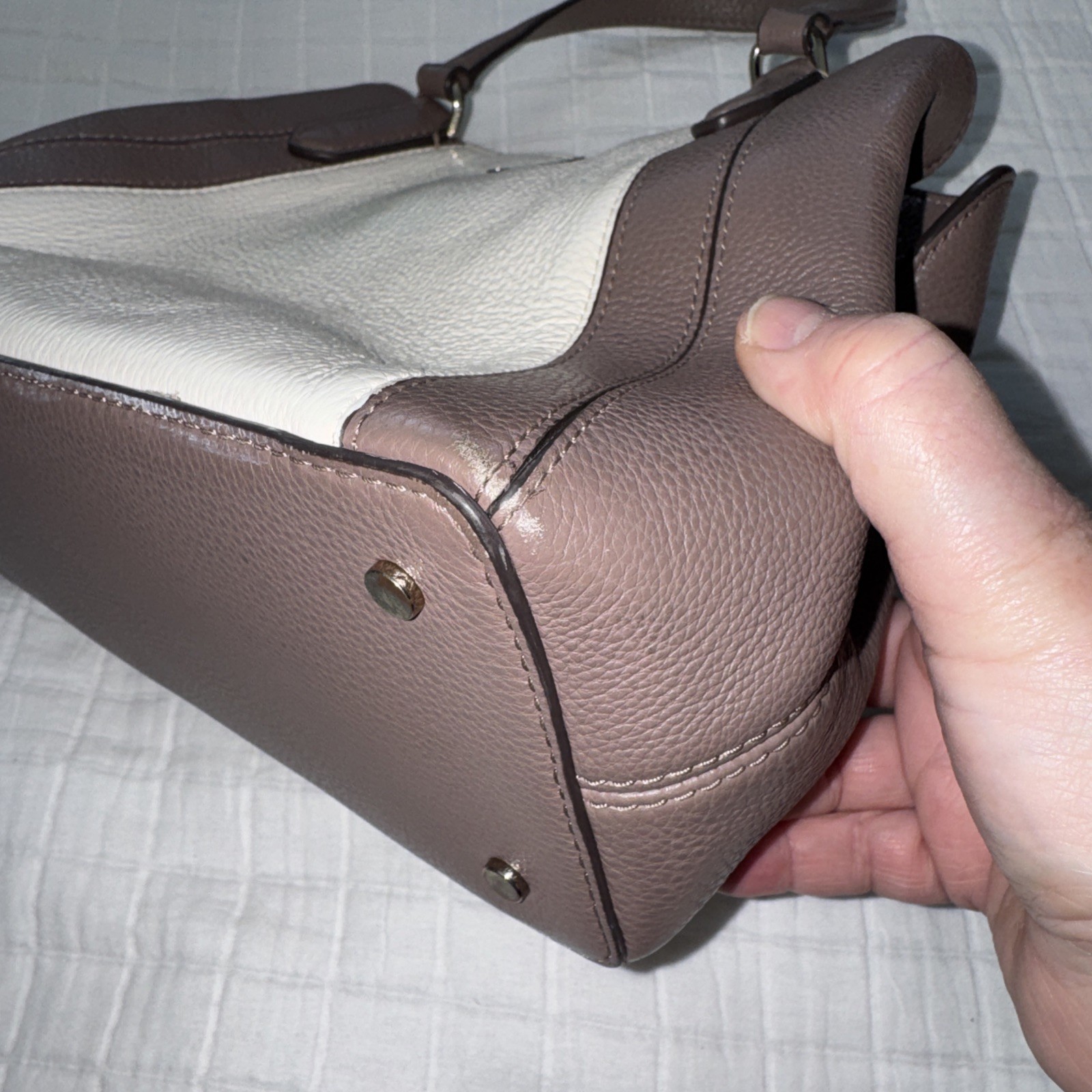 Kate Spade Triple Compartment Leather Satchel; No Crossbody Strap