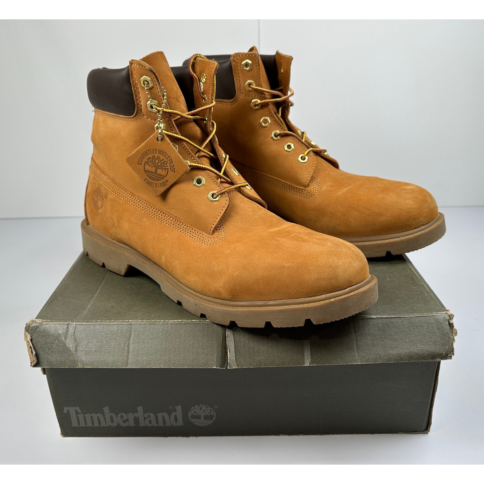 Timberland Men’s Basic Waterproof Boots Wheat Nubuck Size 13 NIB #07S