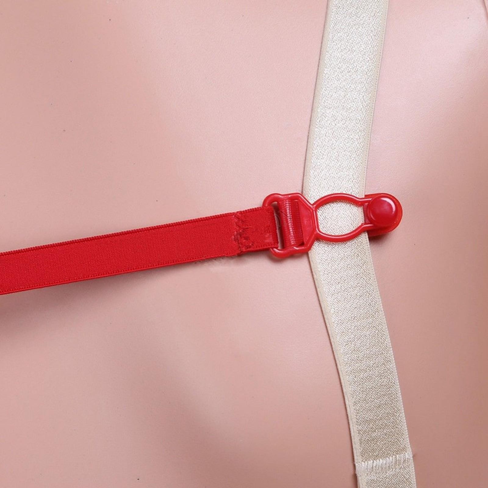 5pcs Women Elastic Band Non-Slip Adjustable Bra Straps Holder with Clip F
