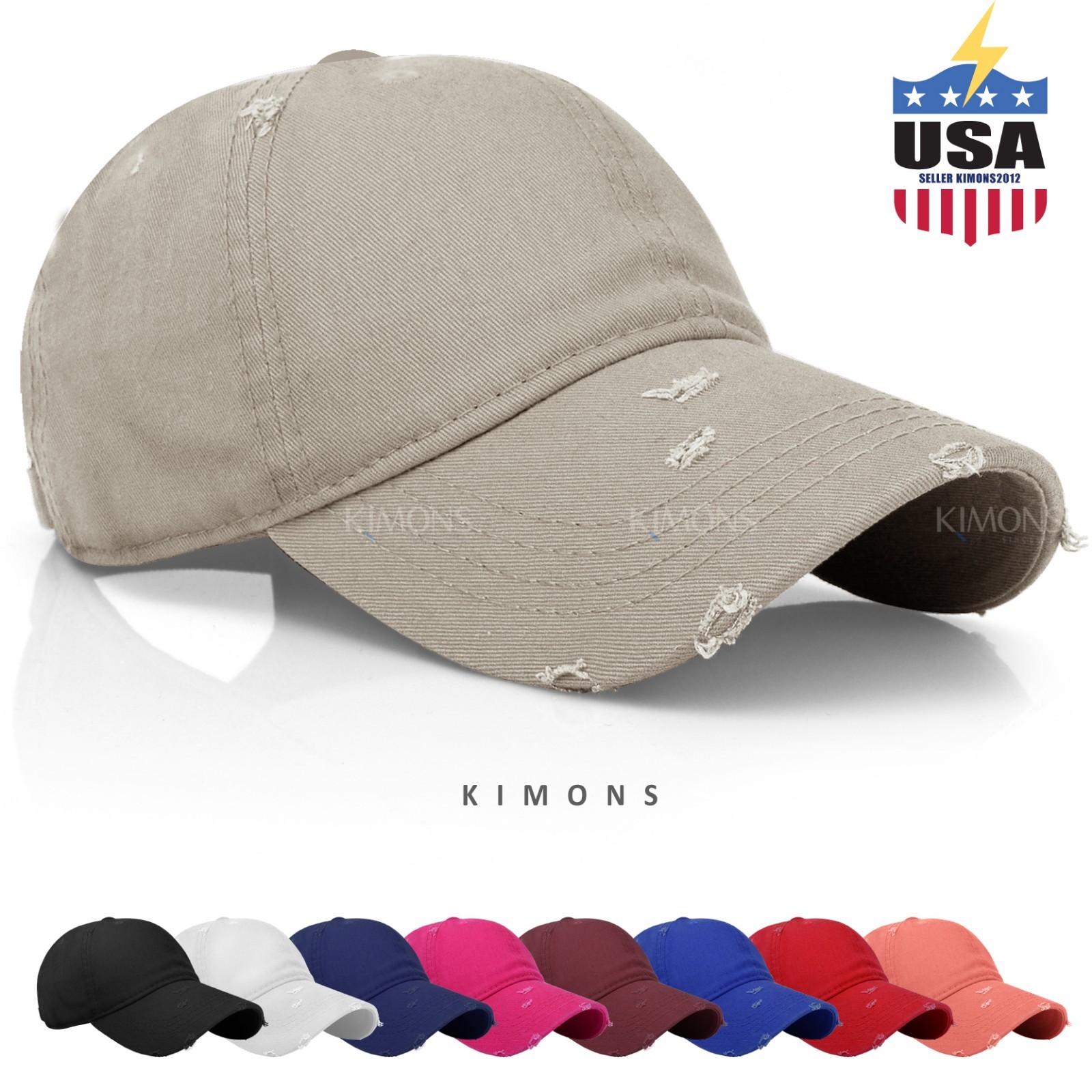 Distressed Cotton Baseball Ball Cap Hat Dad Vintage Solid Blank Plain Men Women